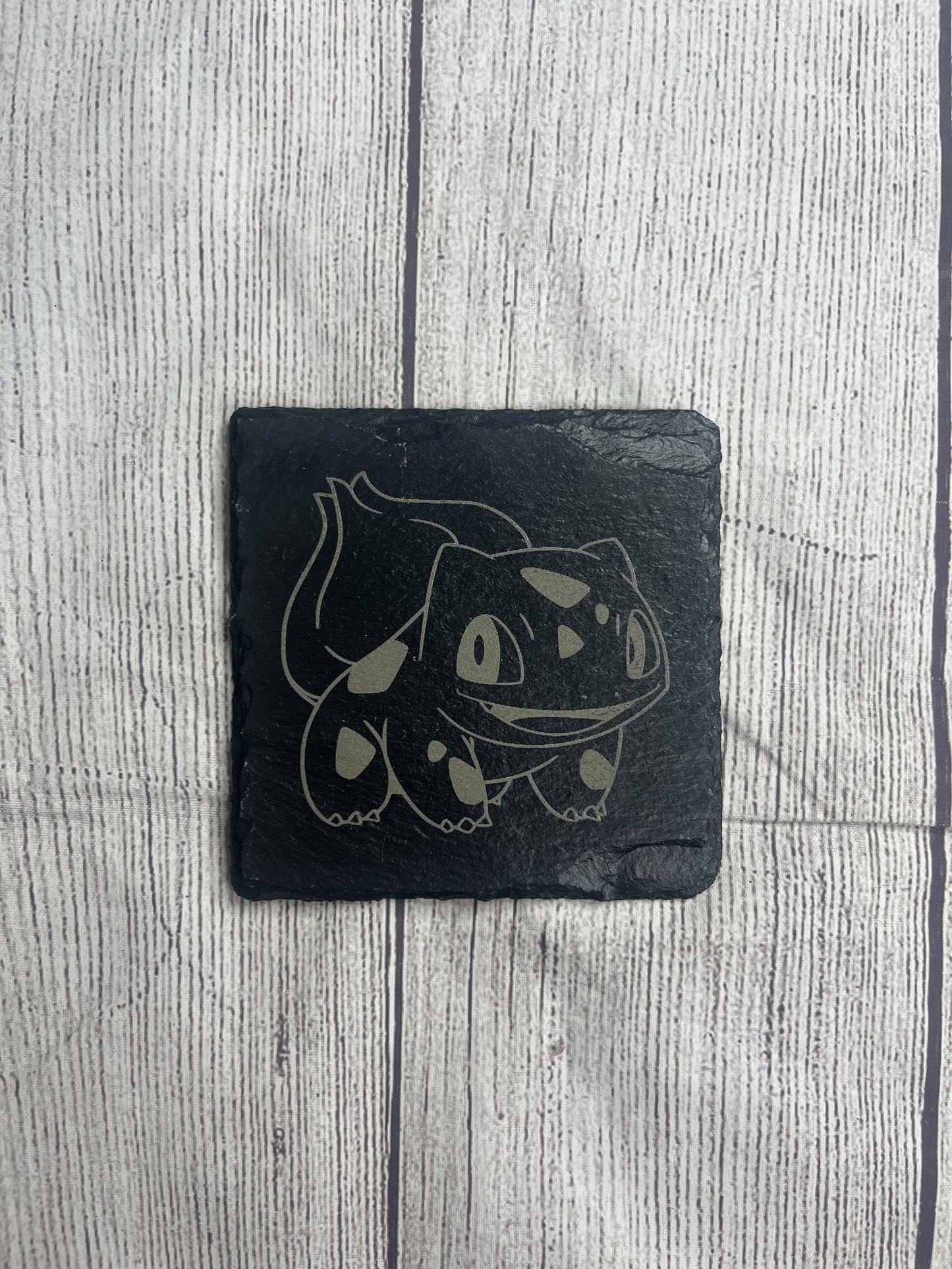 Bulbasaur Laser Engraved Slate Coasters