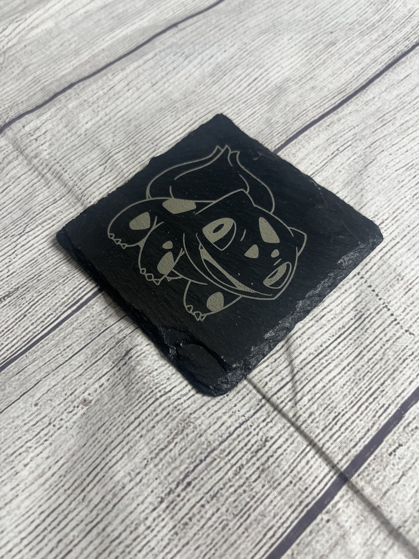Bulbasaur Laser Engraved Slate Coasters