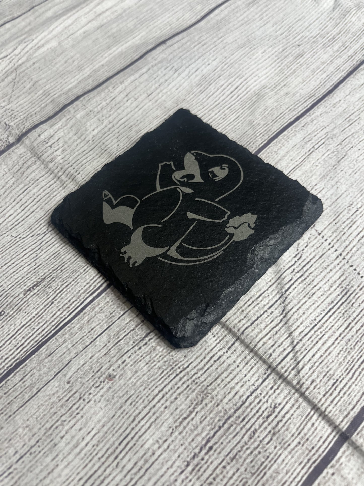 Charmander Laser Engraved Slate Coasters