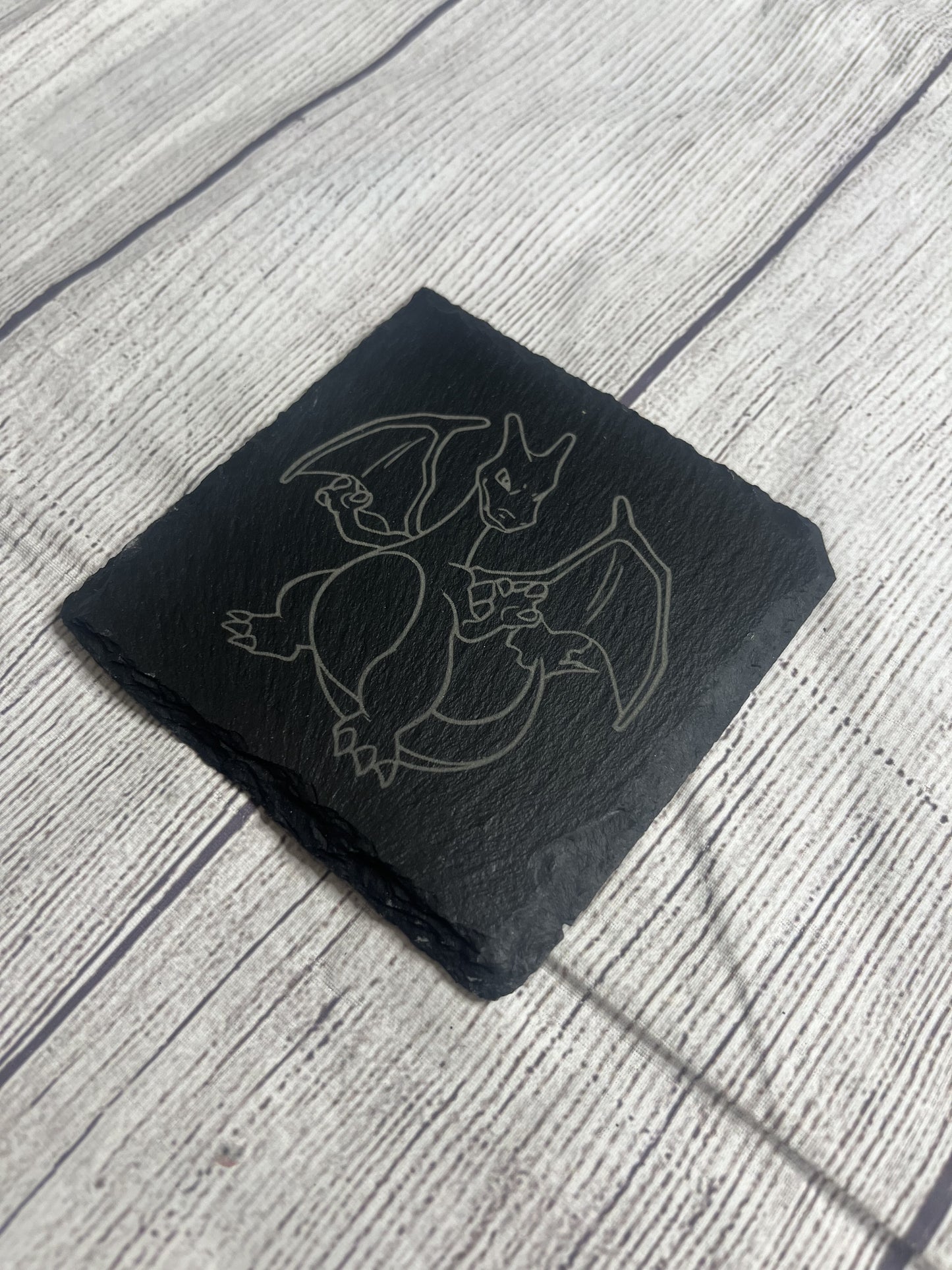 Charizard Laser Engraved Slate Coasters