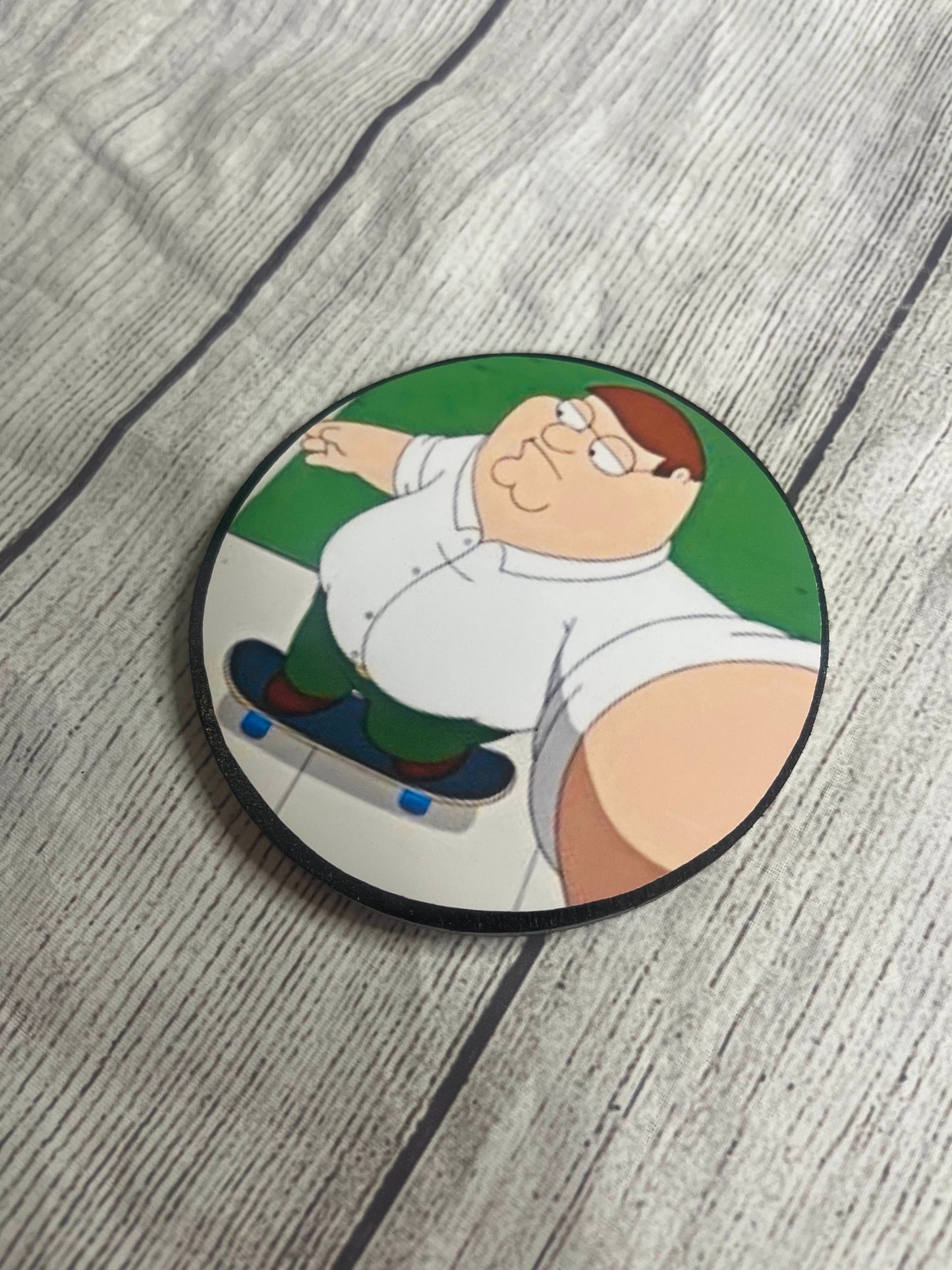 Skater Griffin Epoxy Resin Wood Coasters