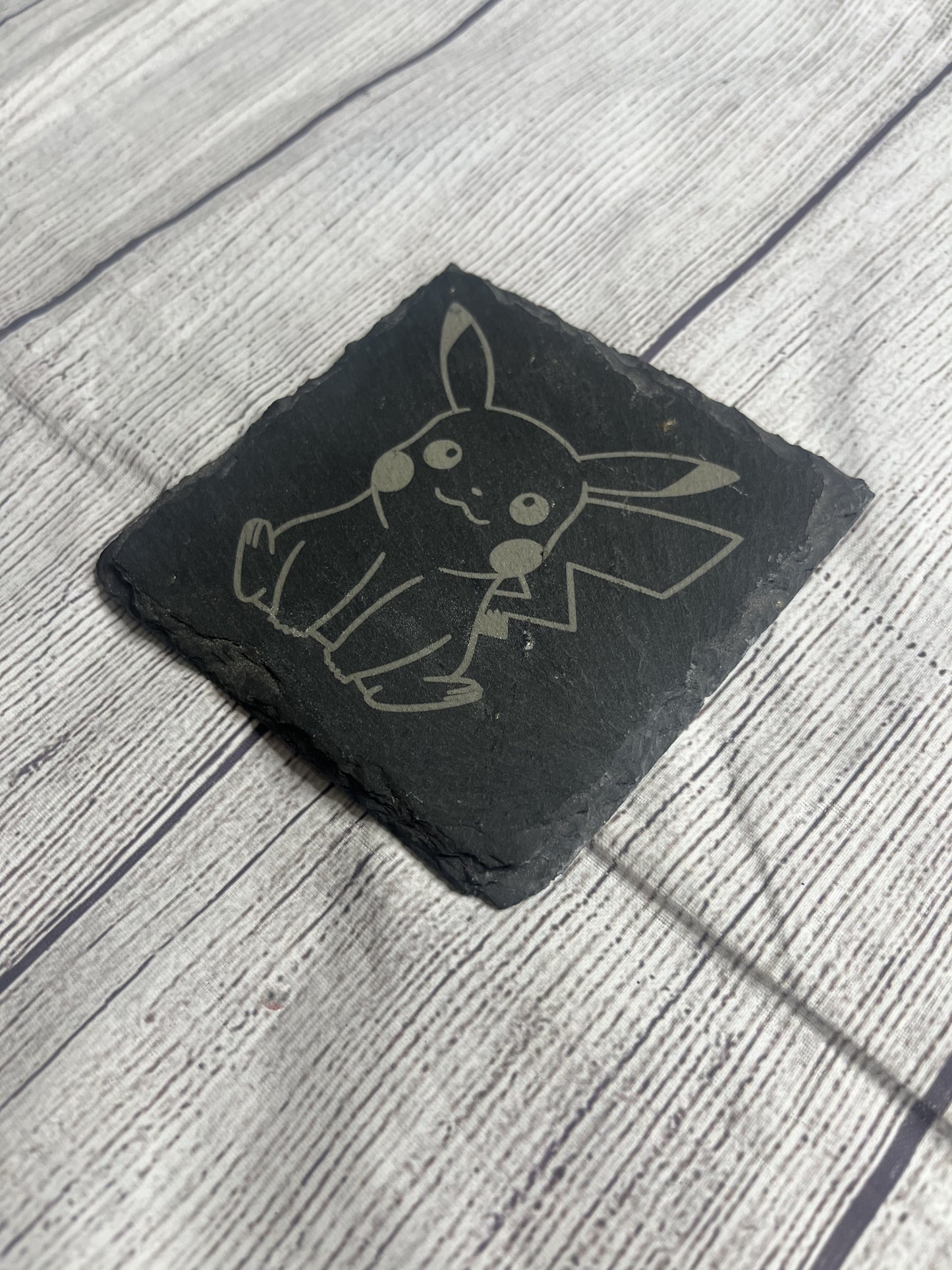 Pikachu Laser Engraved Slate Coasters
