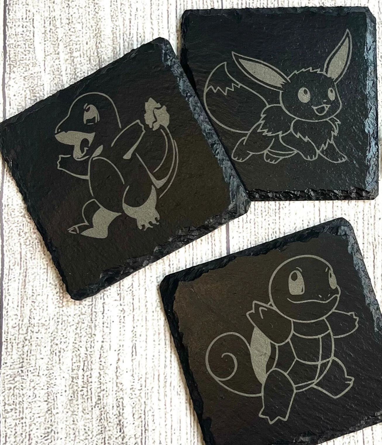 Pokemon Laser Engraved Slate Coasters