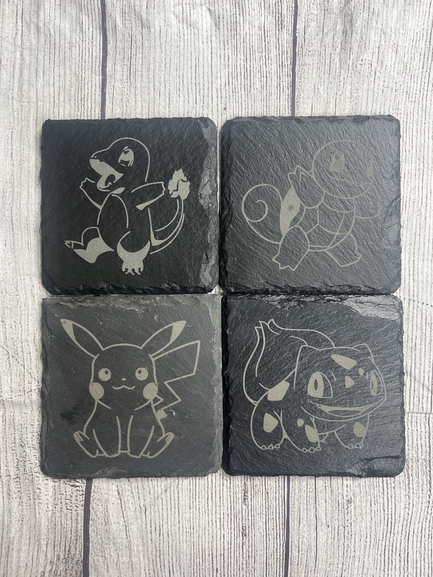 Pokemon Laser Engraved Slate Coasters