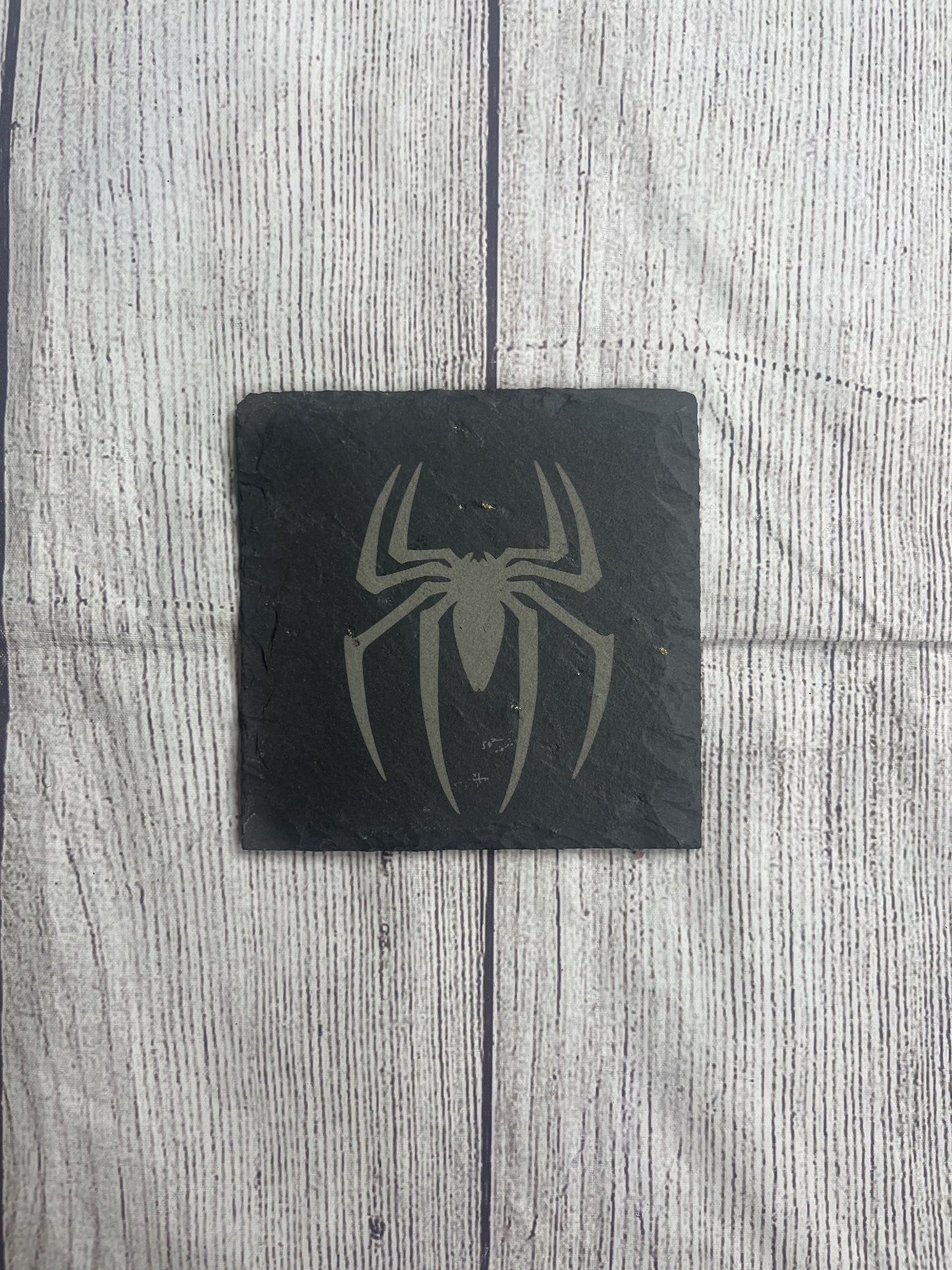 Spider Laser Engraved Slate Coasters