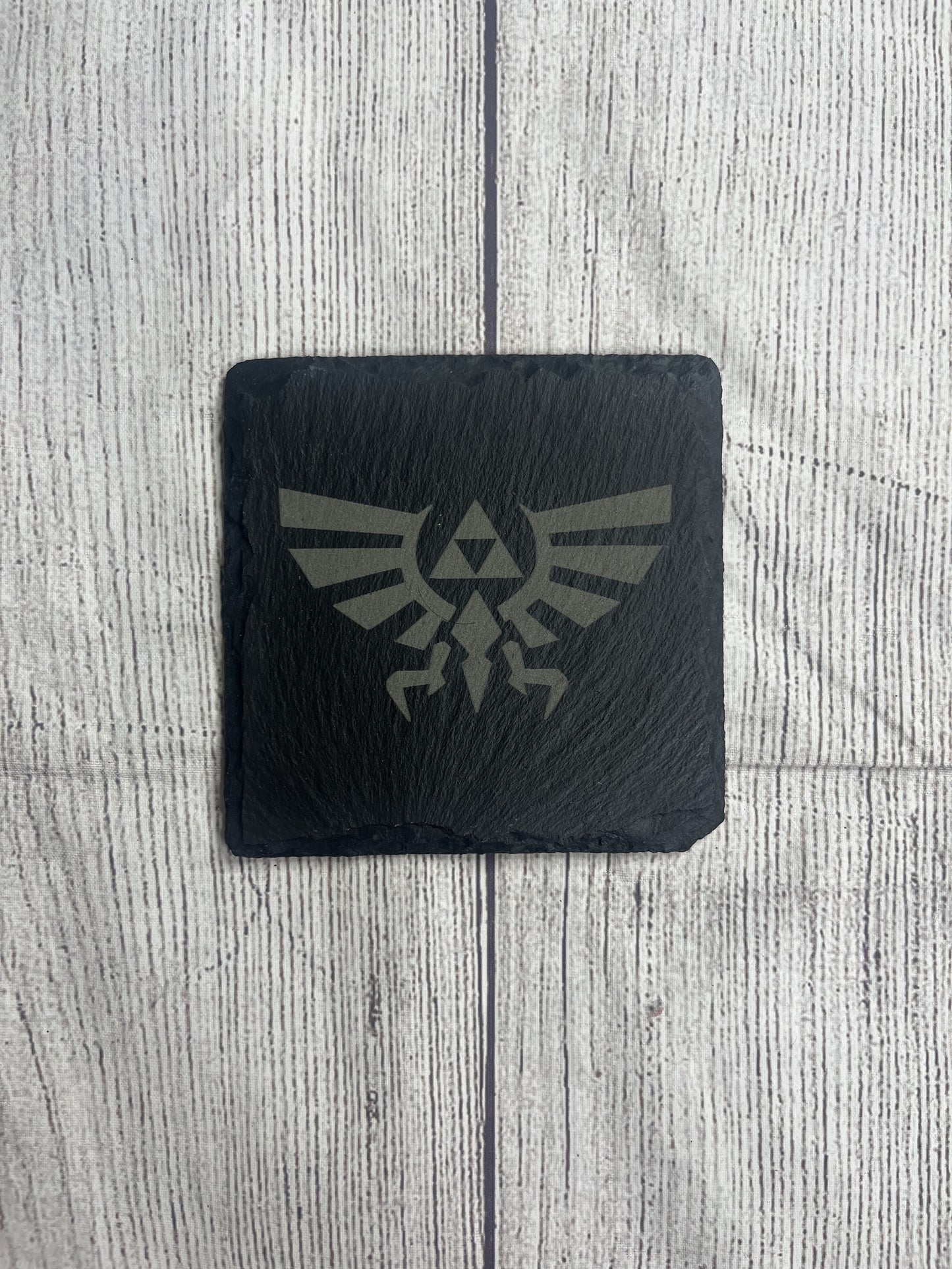 Triforce Legend of Zelda Laser Engraved Slate Coasters