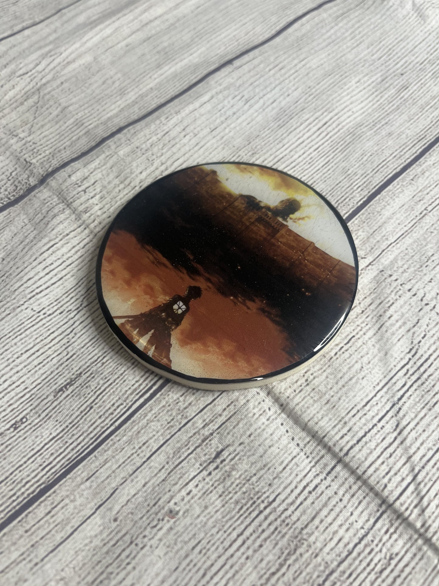 Attack on Titan Epoxy Resin Wood Coasters