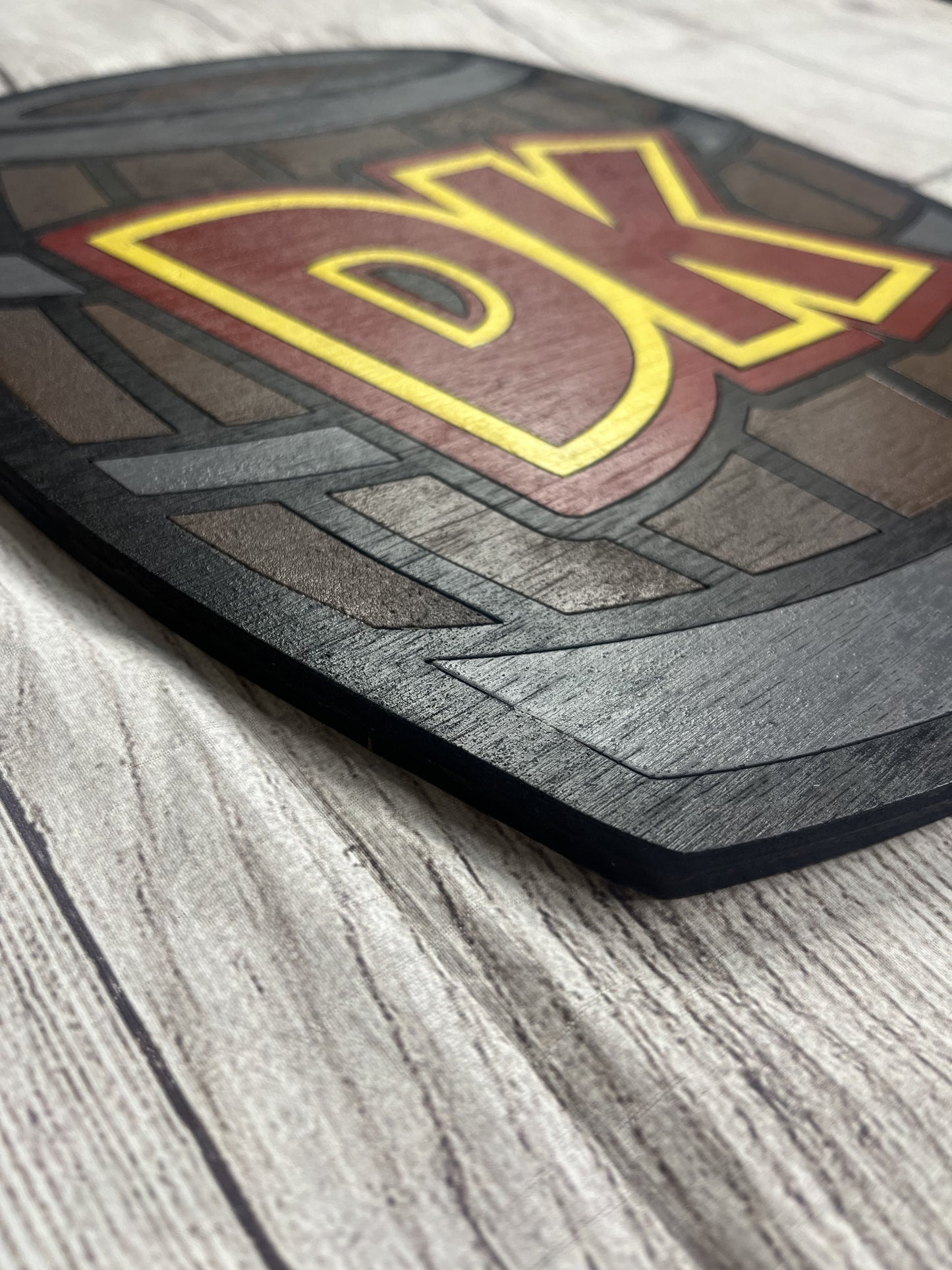Donkey Kong Barrel Solid Wood Sign Wall Art