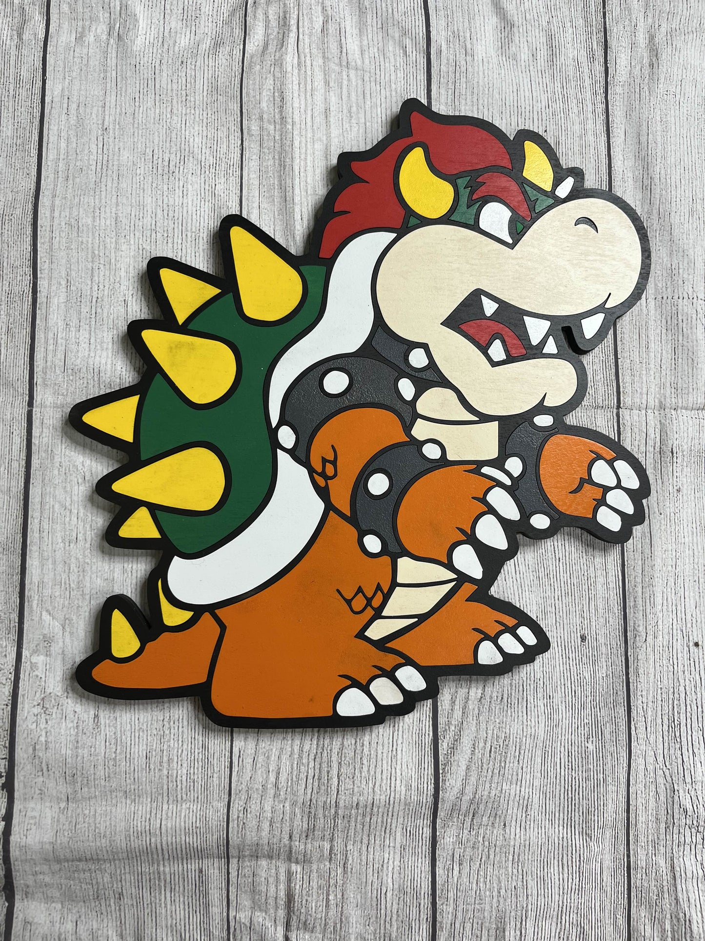 King Bowser Solid Wood Sign Wall Art