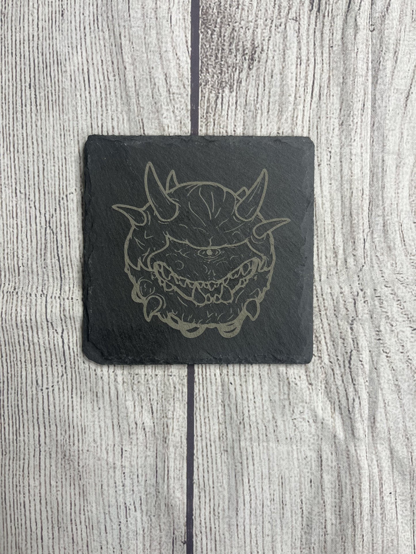 Cacodemon Laser Engraved Slate Coasters