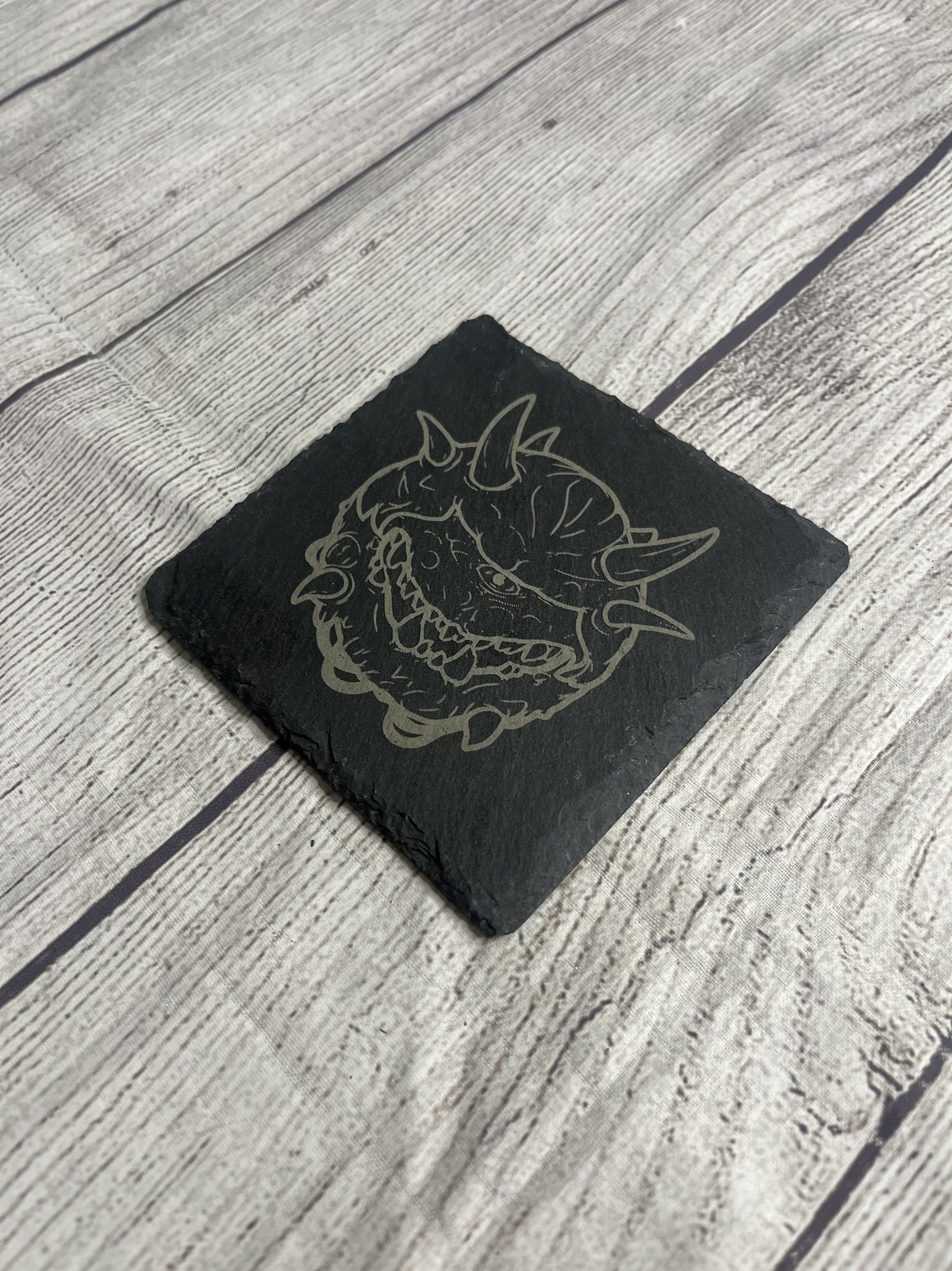 Cacodemon Laser Engraved Slate Coasters