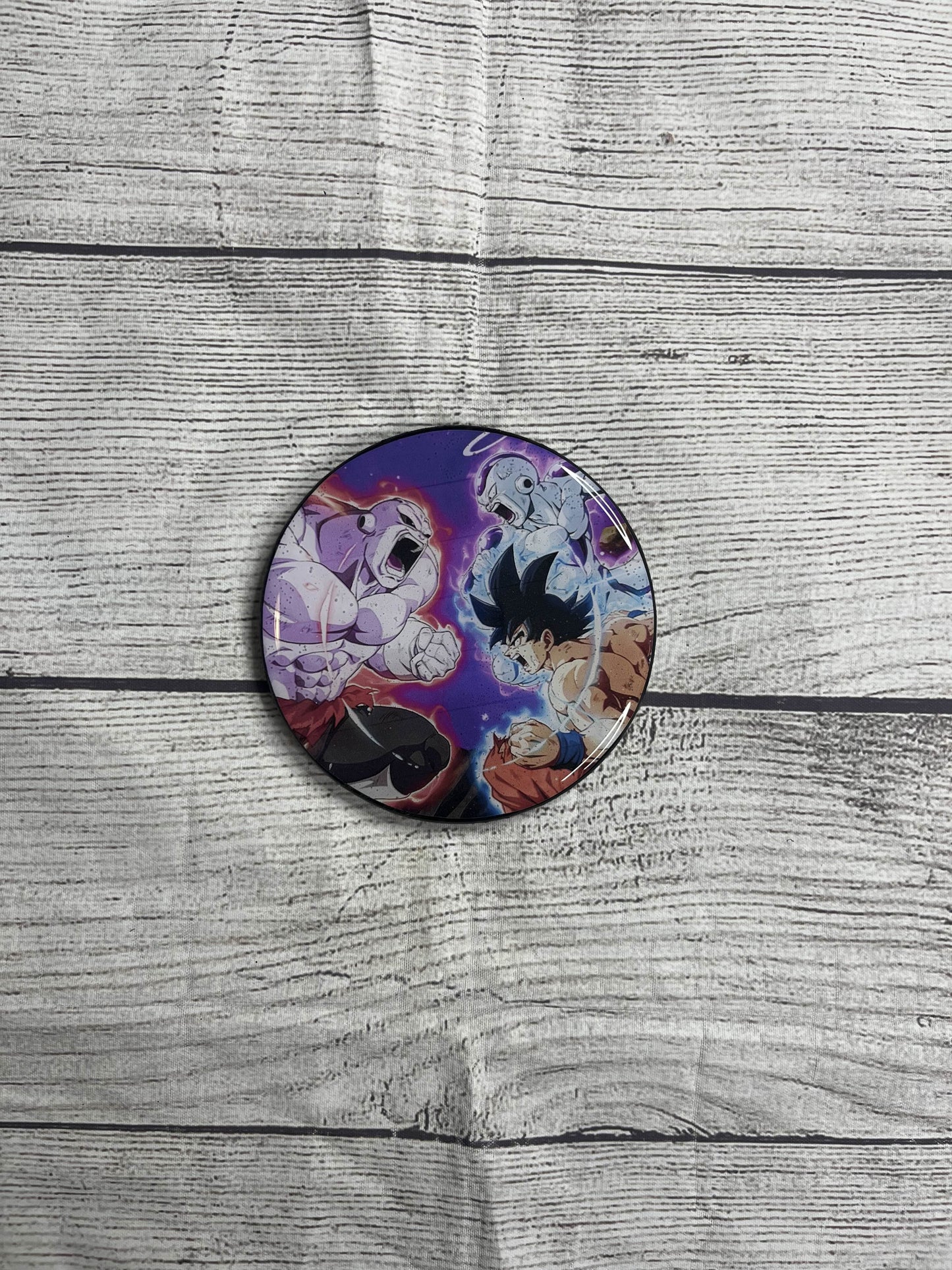 Anime Fight Epoxy Resin Wood Coasters