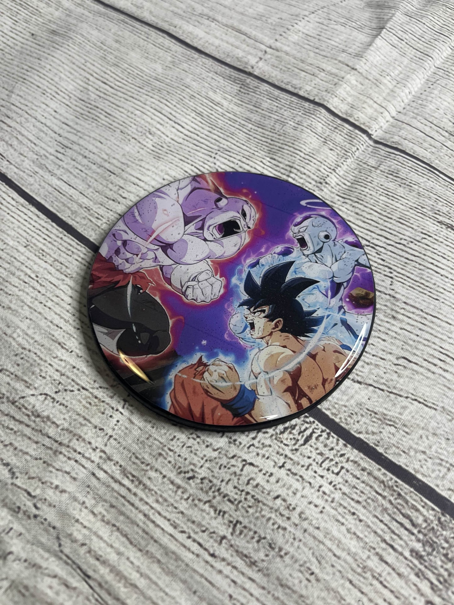 Anime Fight Epoxy Resin Wood Coasters