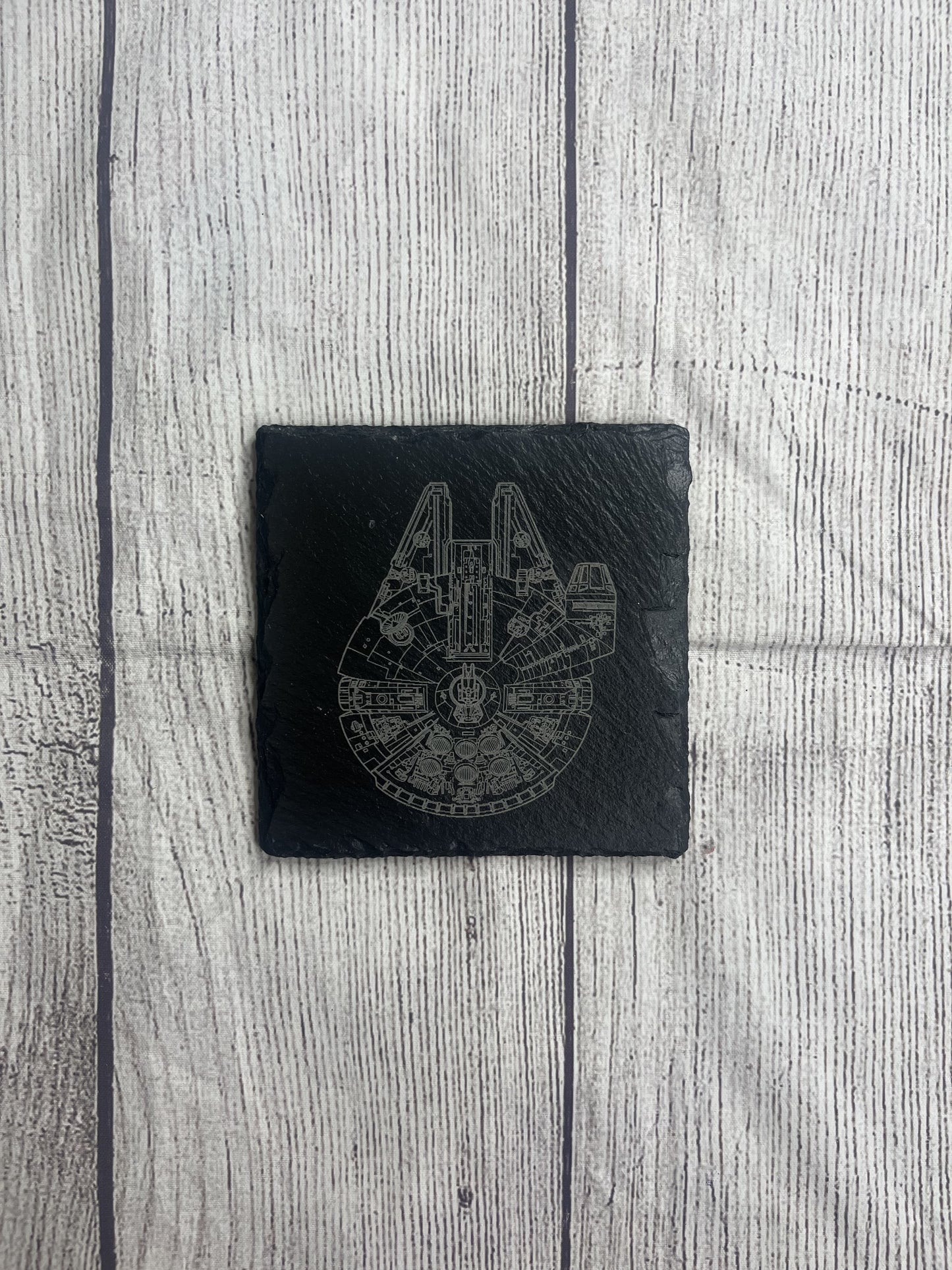 Millennium Falcon Laser Engraved Slate Coasters
