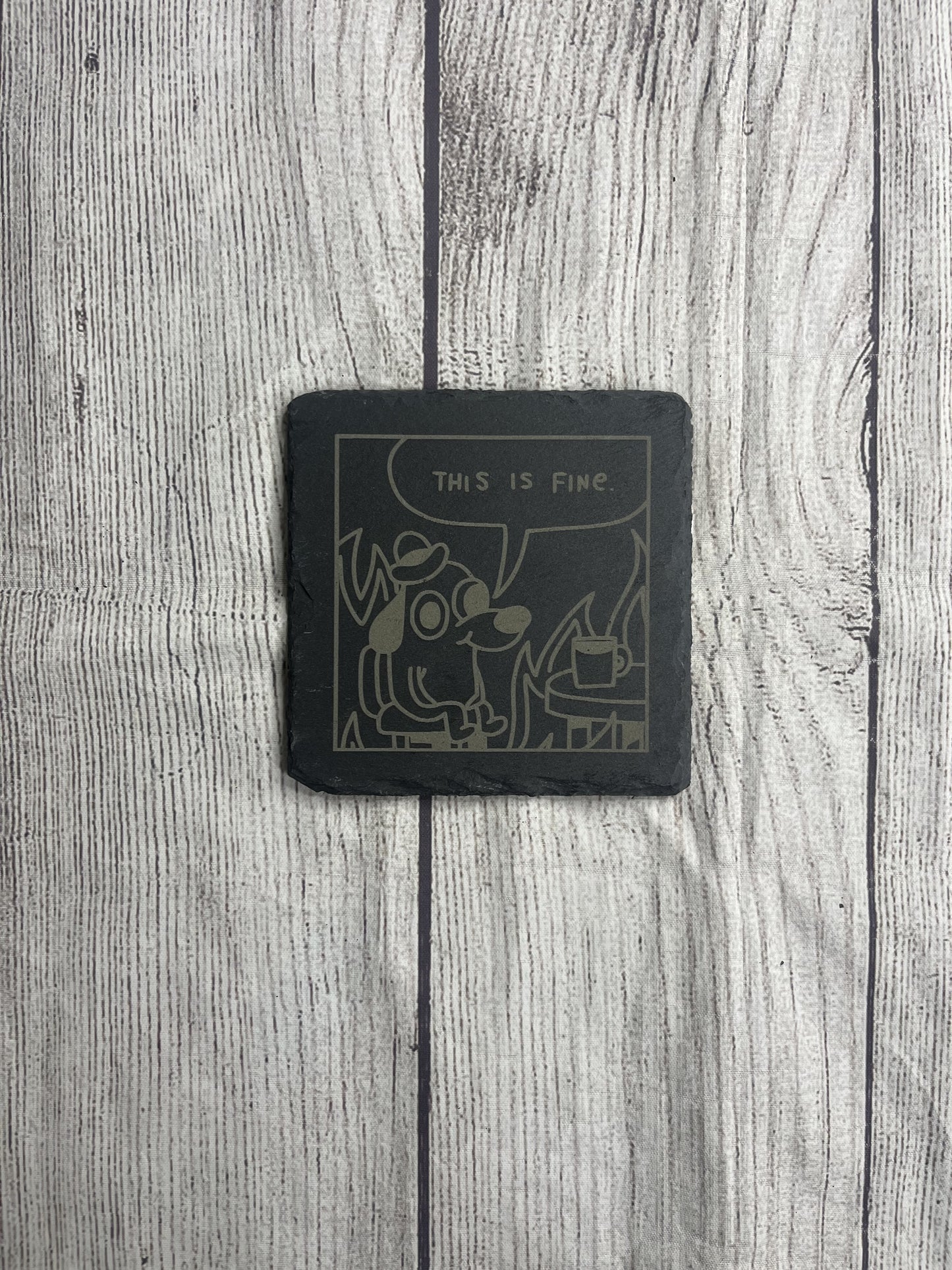 This is Fine Laser Engraved Slate Coasters