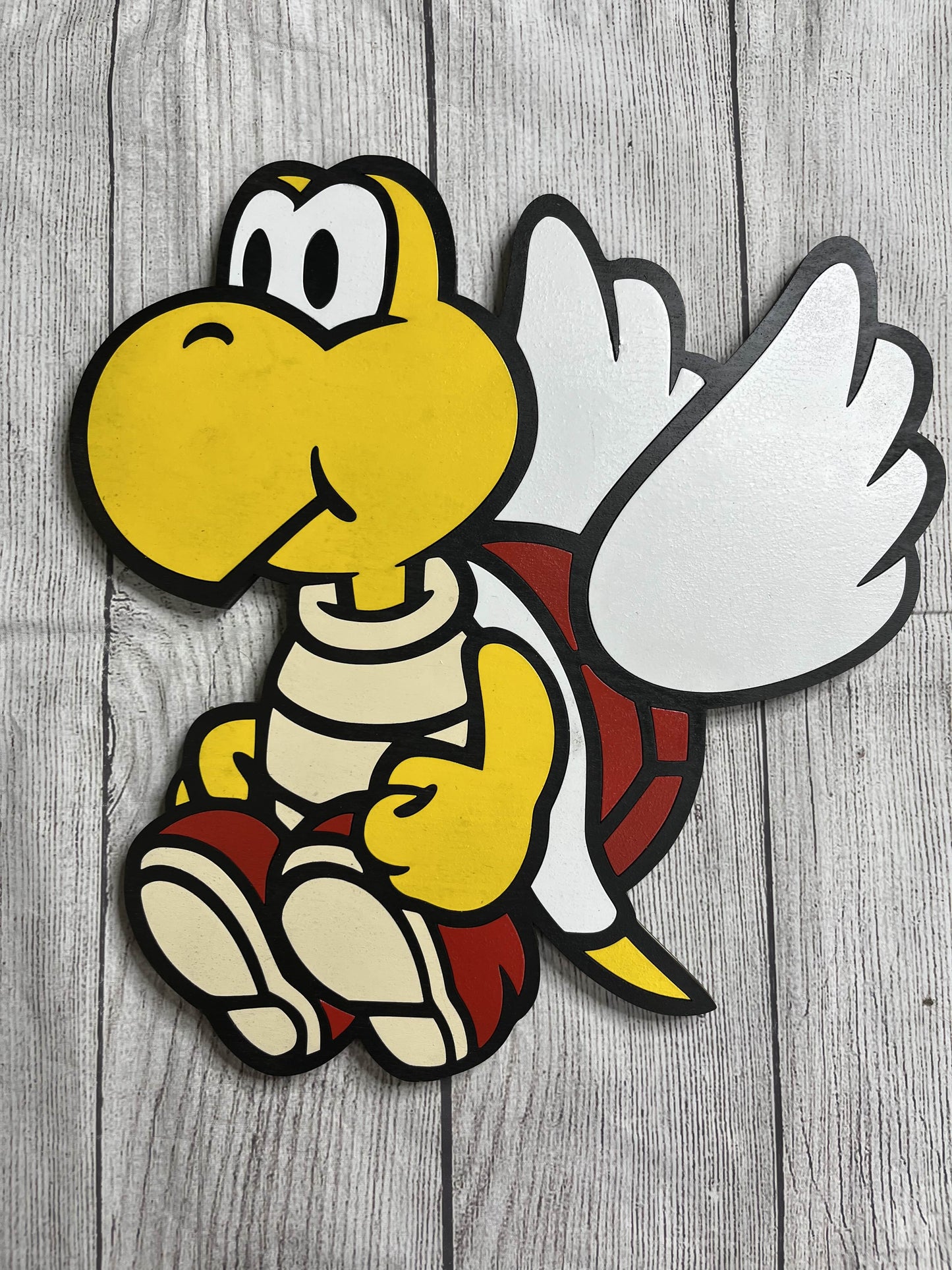 Flying RedKoopa Solid Wood Sign Wall Art