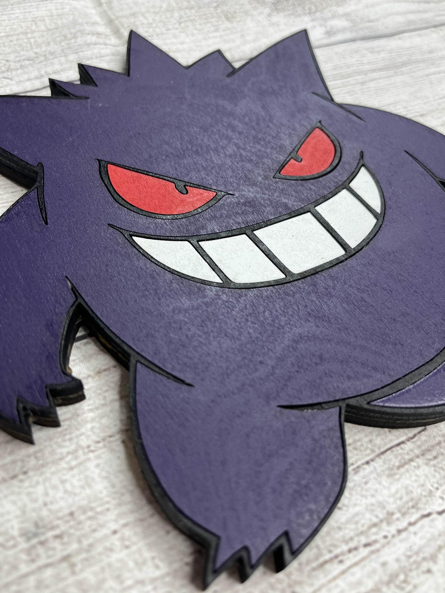 Gengar Solid Wood Sign Wall Art