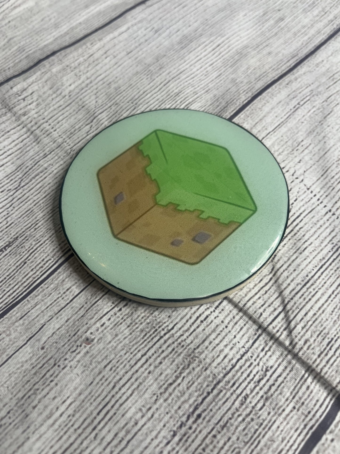 Grass Block Epoxy Resin Wood Coasters