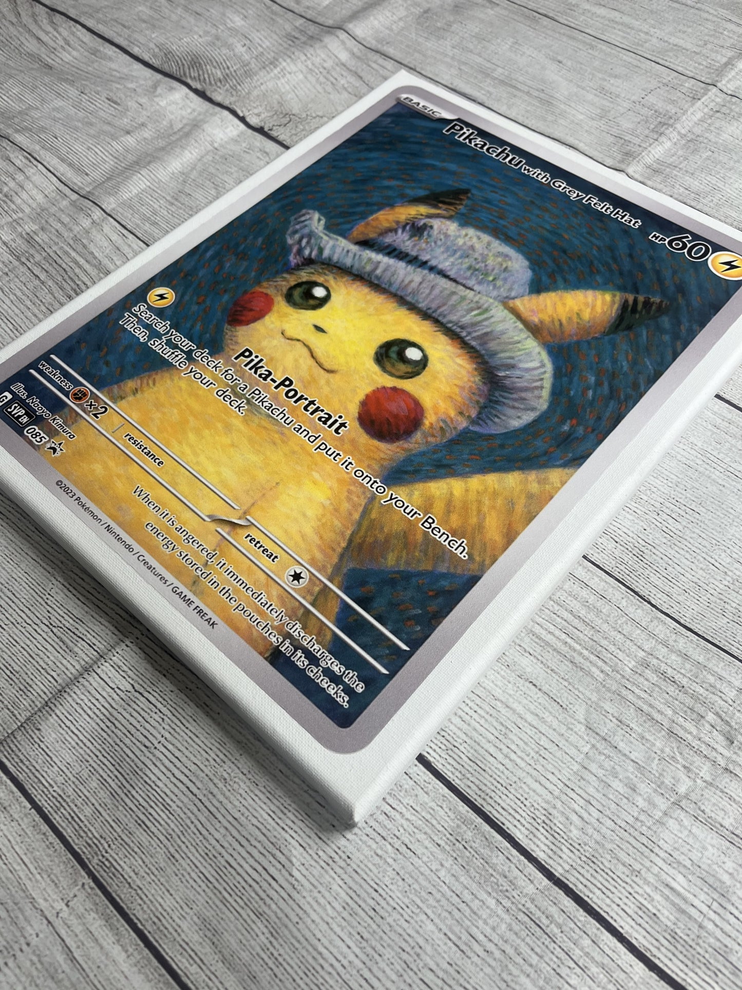 Pikachu with a Gray Felt Hat Canvas Wall Art