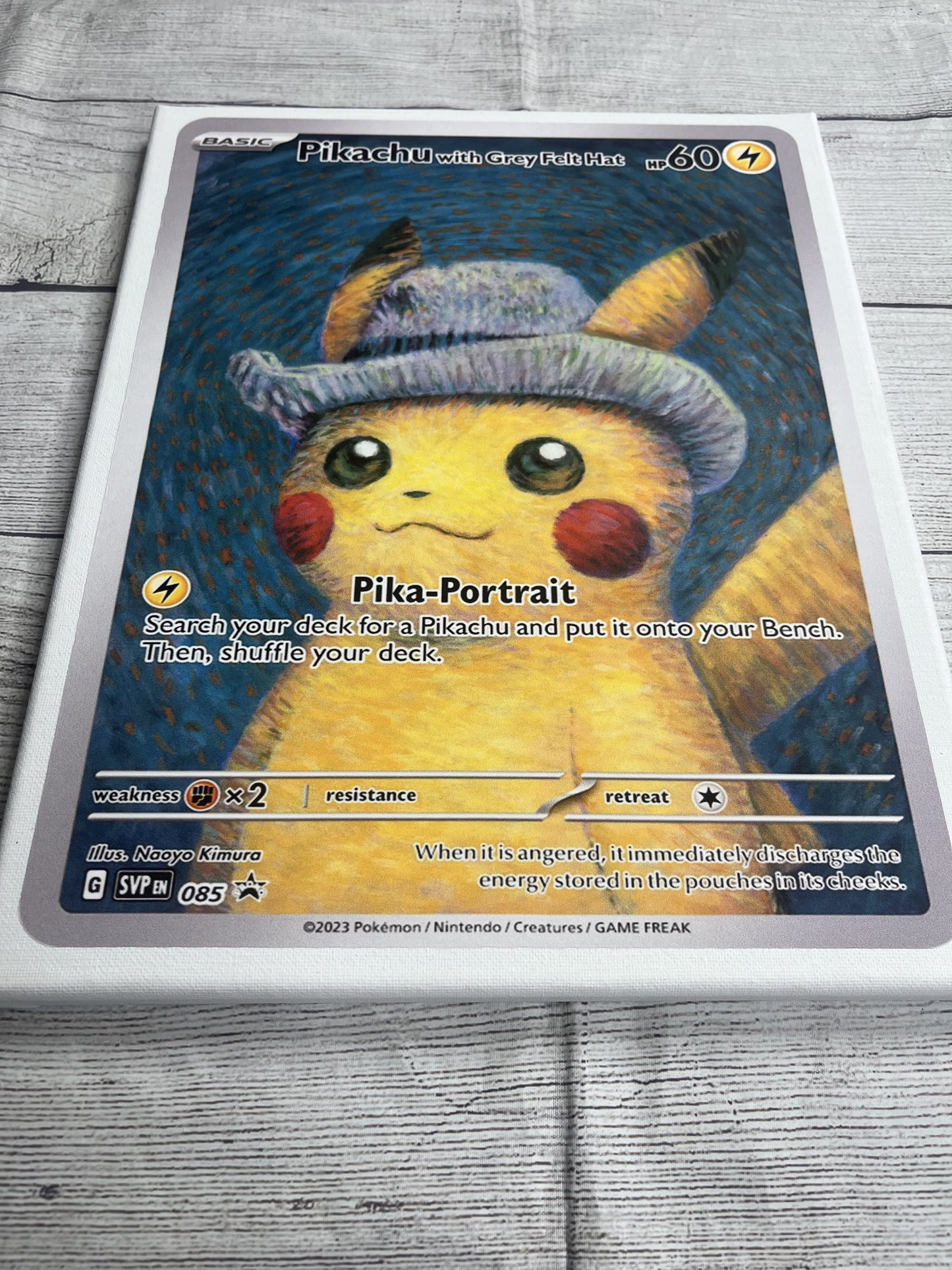 Pikachu with a Gray Felt Hat Canvas Wall Art