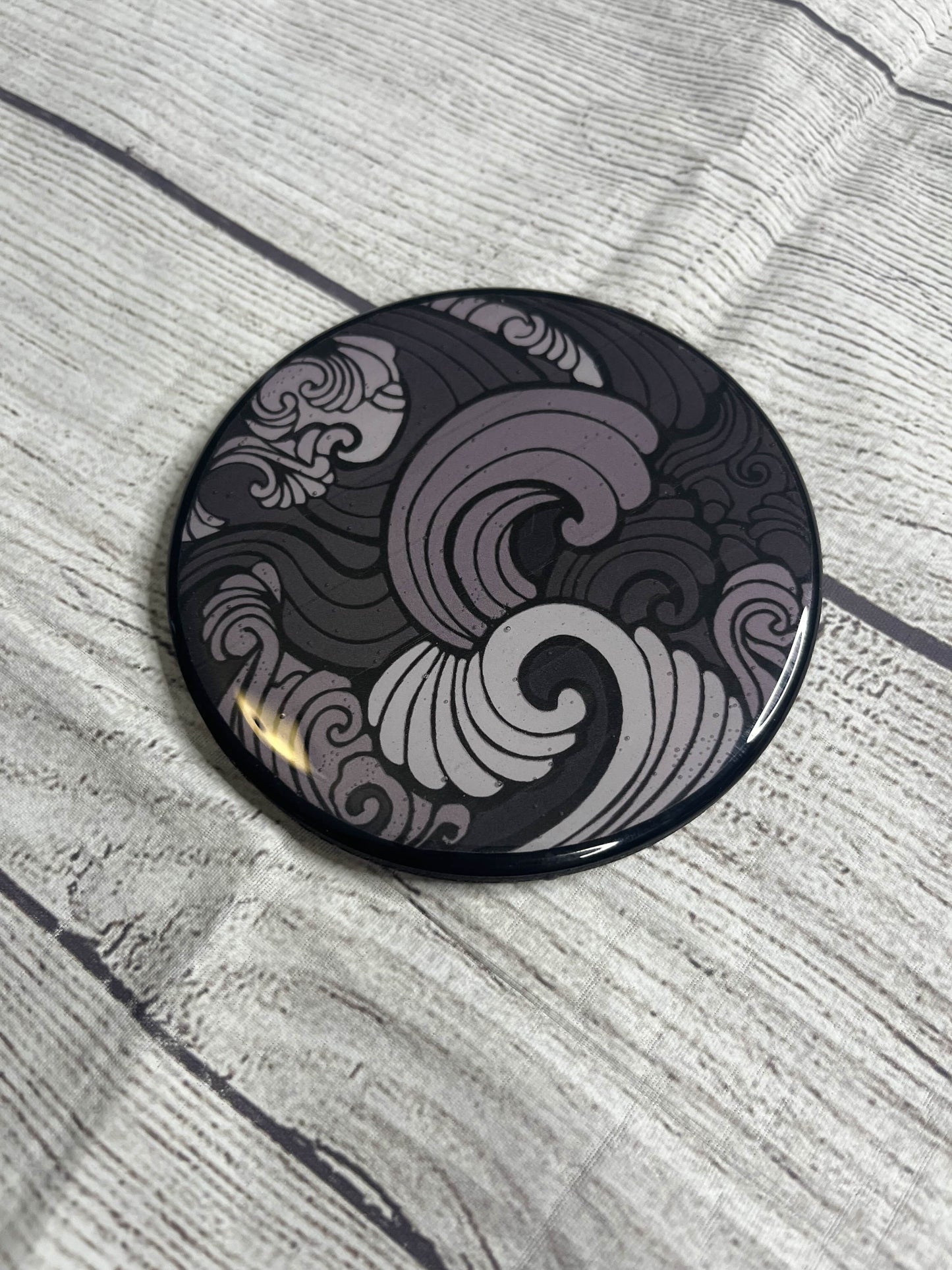Grayscale Epoxy Resin Wood Coasters