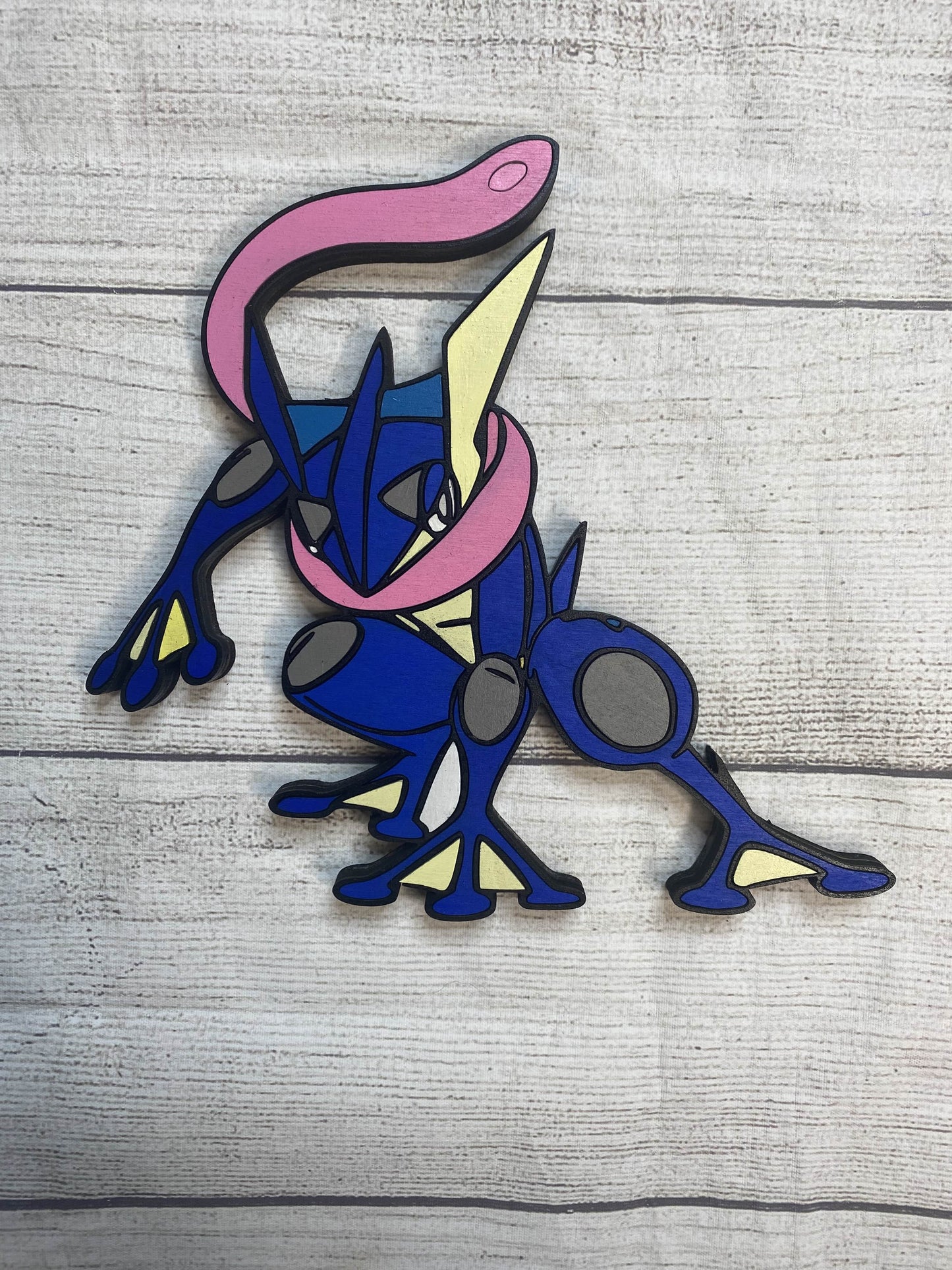 Greninja Solid Wood Sign Wall Art