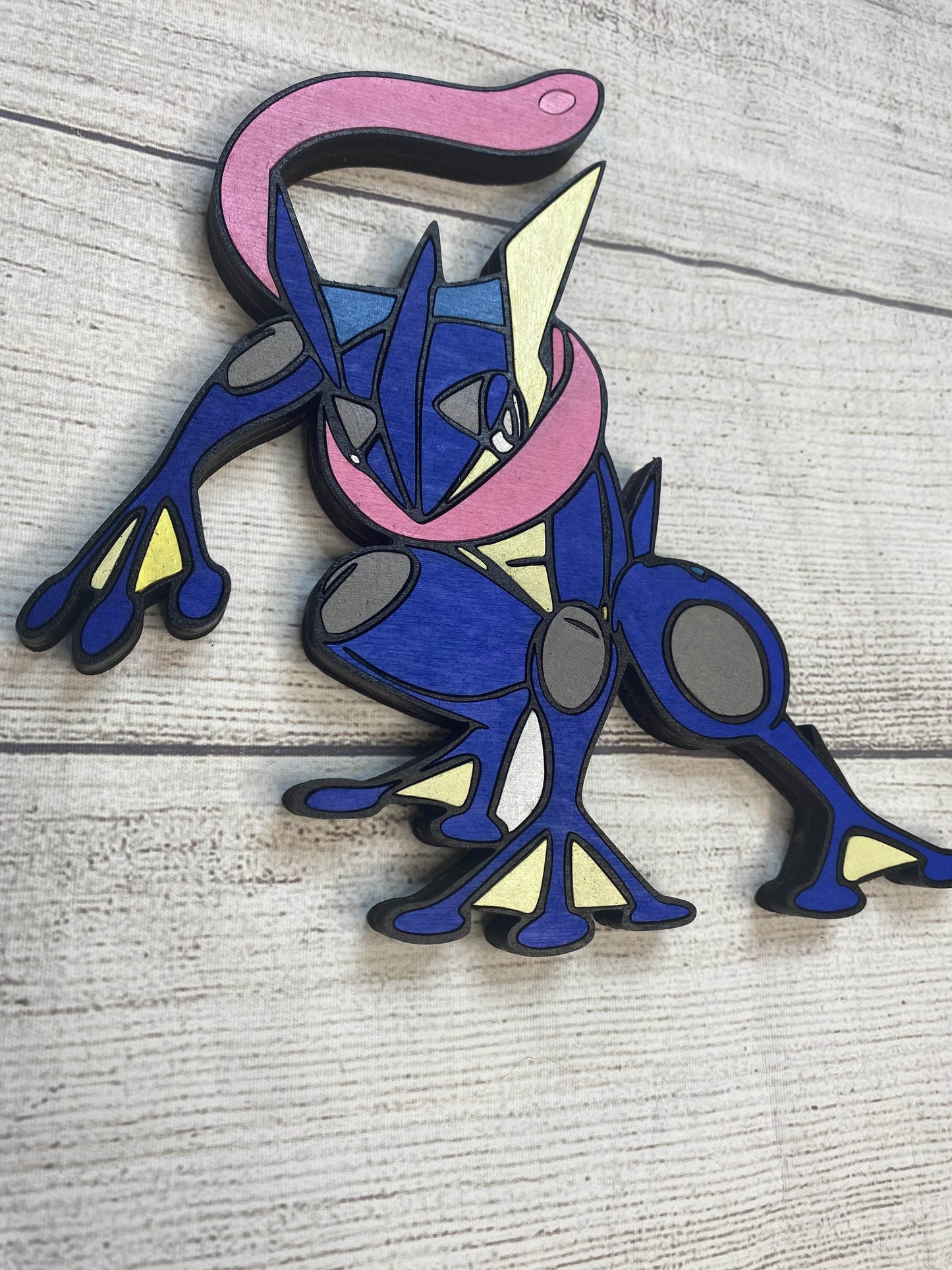 Greninja Solid Wood Sign Wall Art