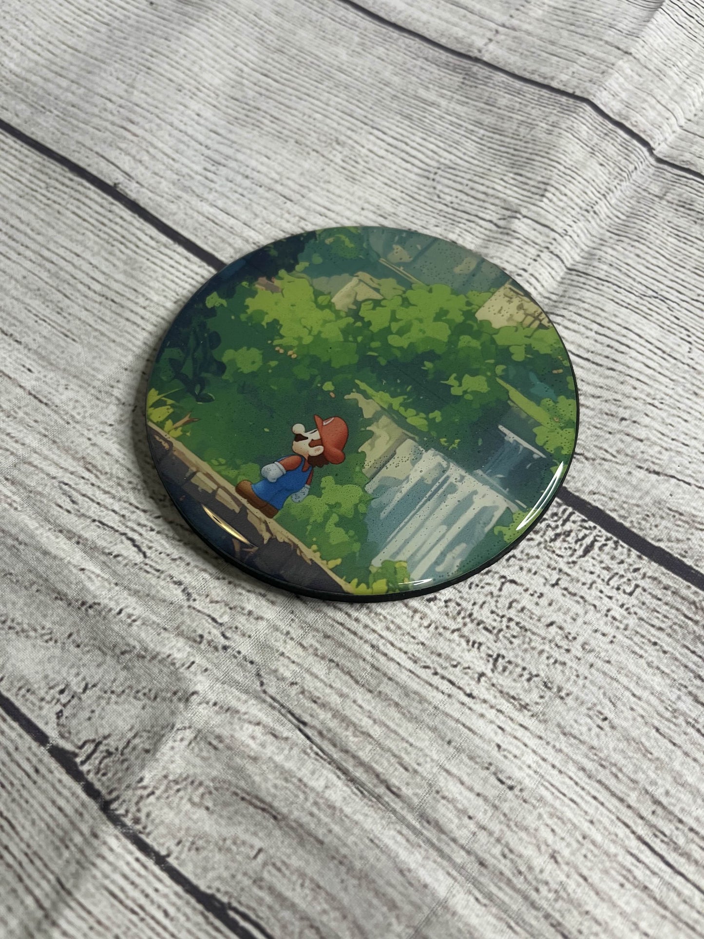 Mario Epoxy Resin Wood Coasters