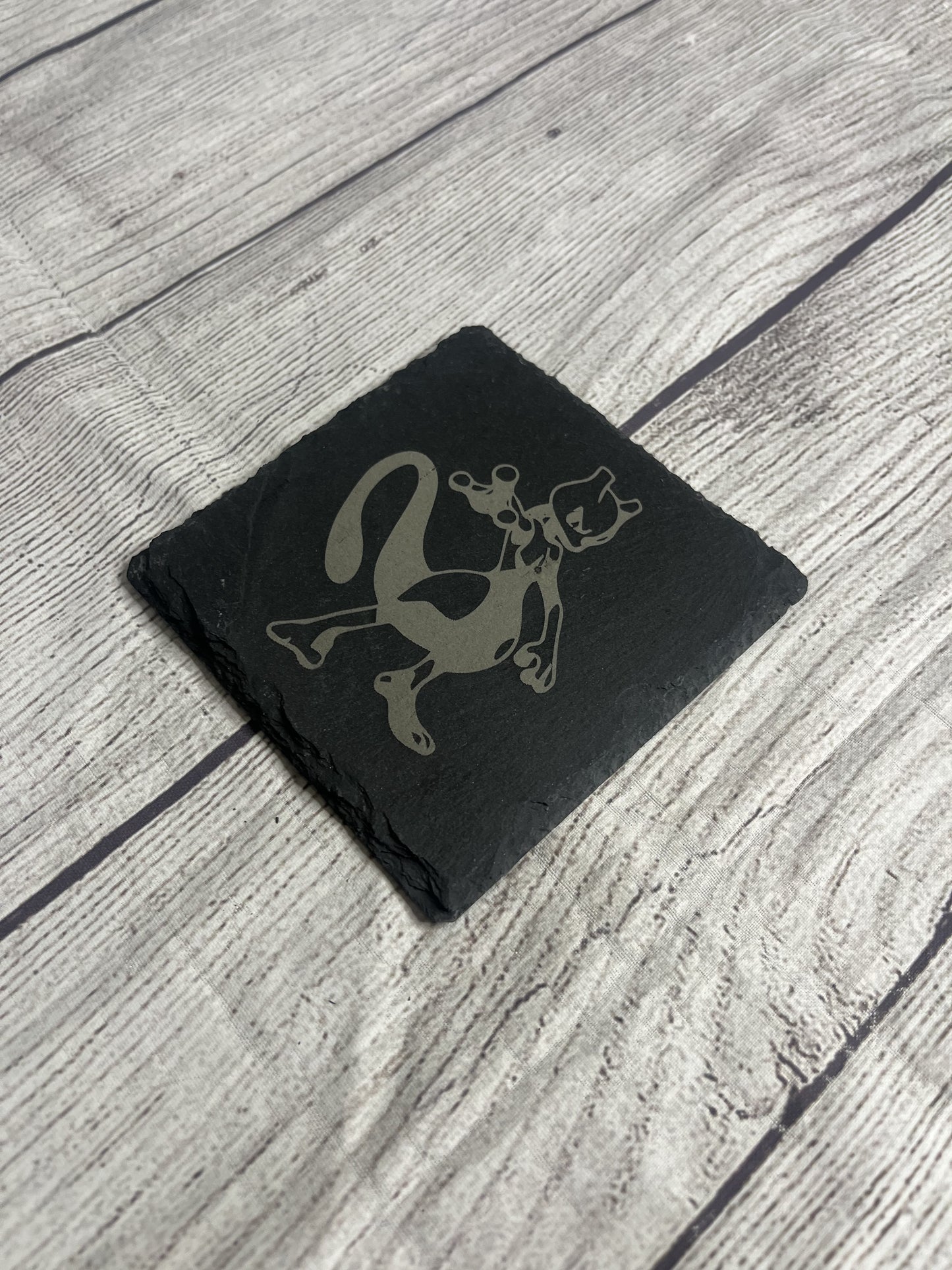 Mewtwo Laser Engraved Slate Coasters