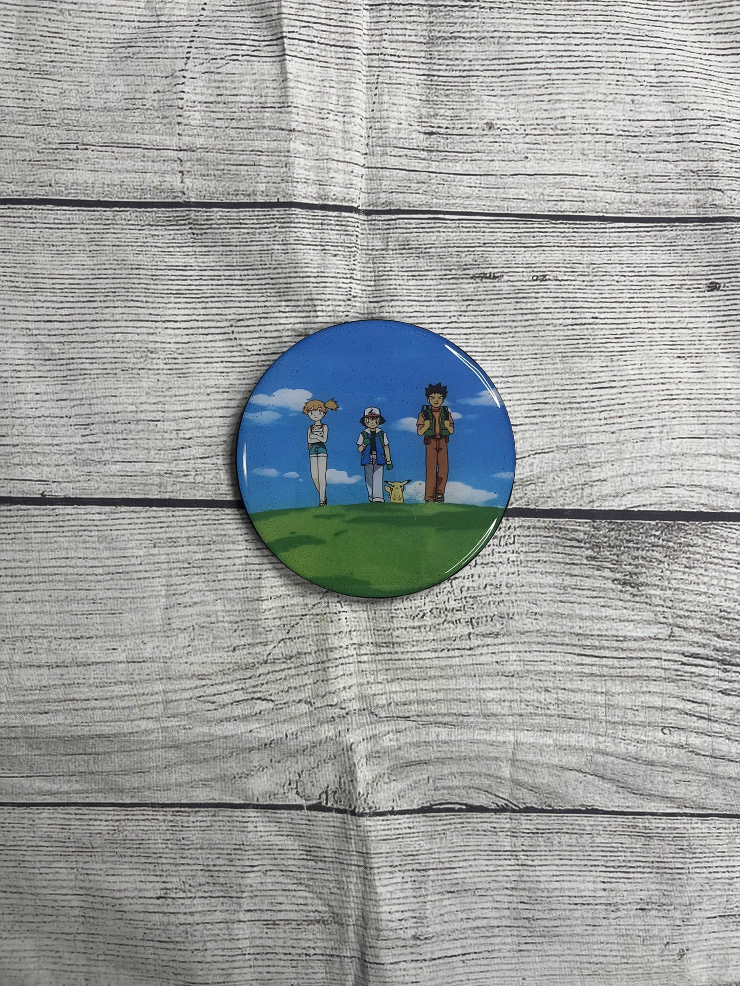 Ash, Misty, and Brock Epoxy Resin Wood Coasters