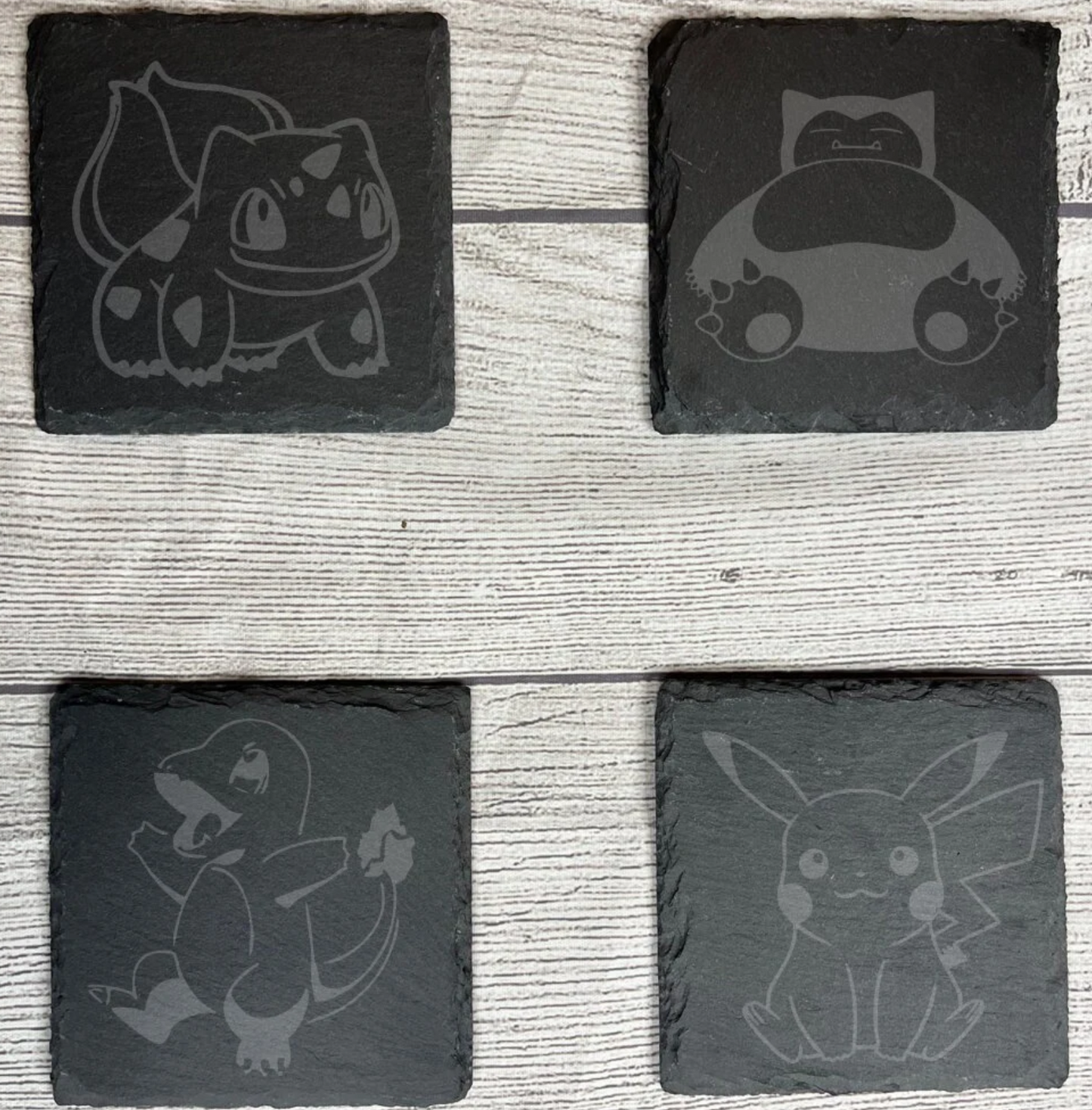 Pokemon Laser Engraved Slate Coasters