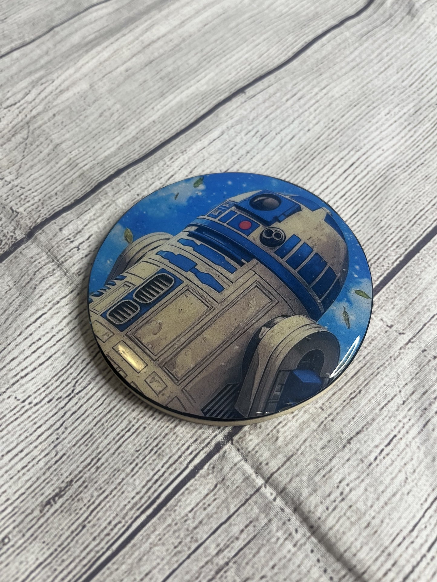 R2-D2 Epoxy Resin Wood Coasters