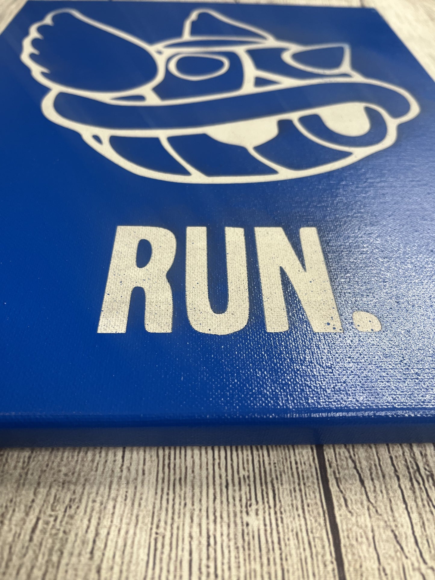 Blue Shell "Run" Canvas Wall Art