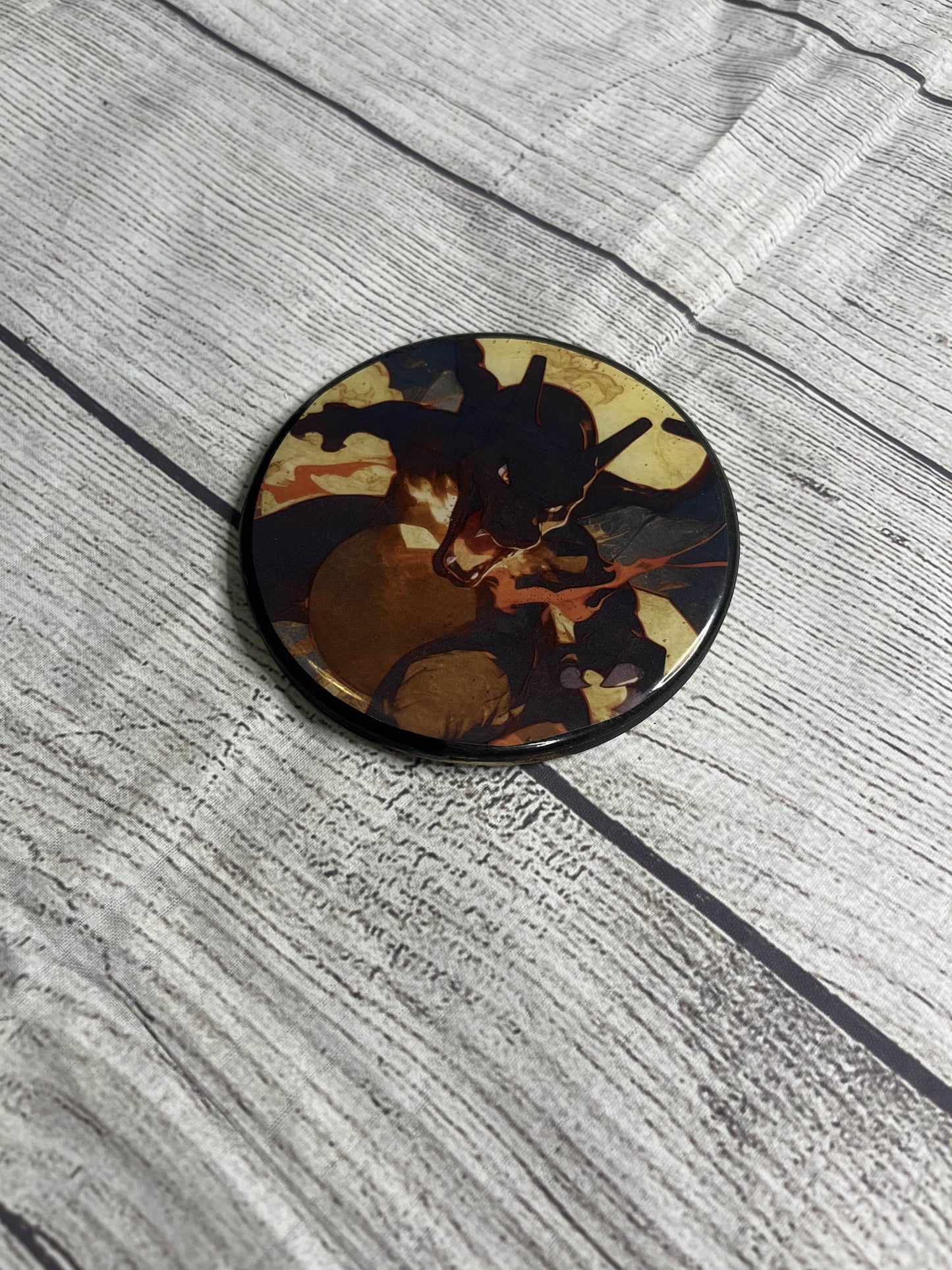Shiny Charizard Epoxy Resin Wood Coasters