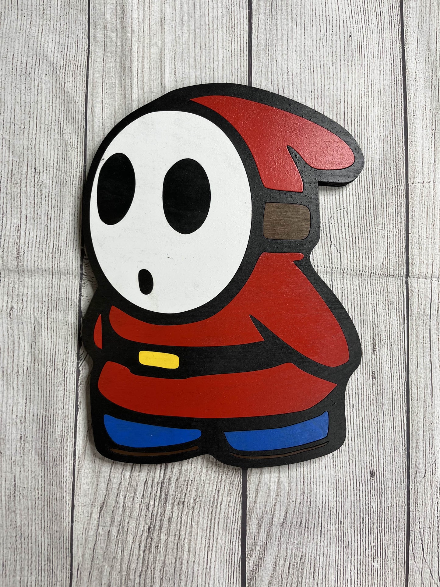 Shy guy Solid Wood Sign Wall Art