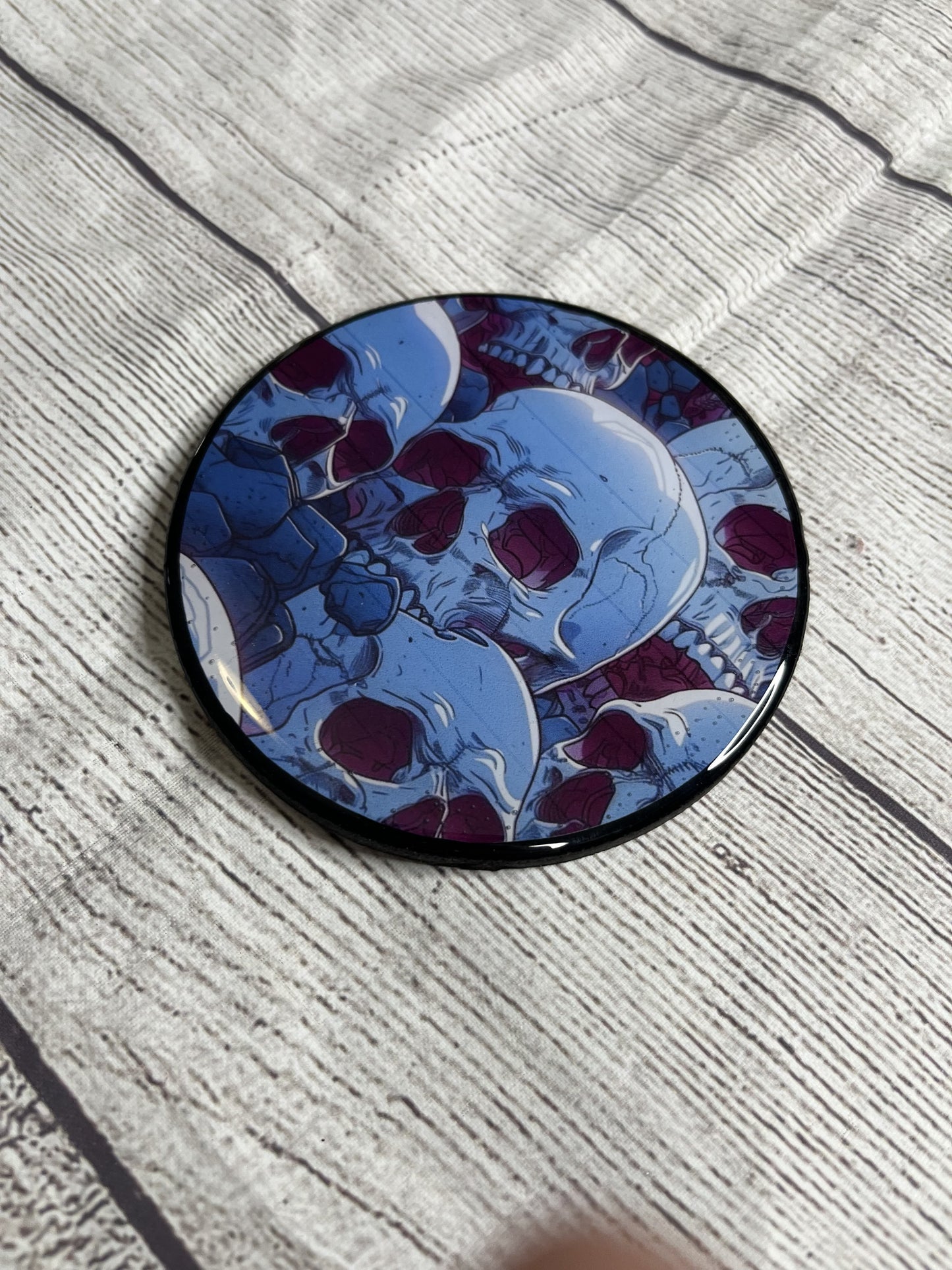 Skulls Epoxy Resin Wood Coasters