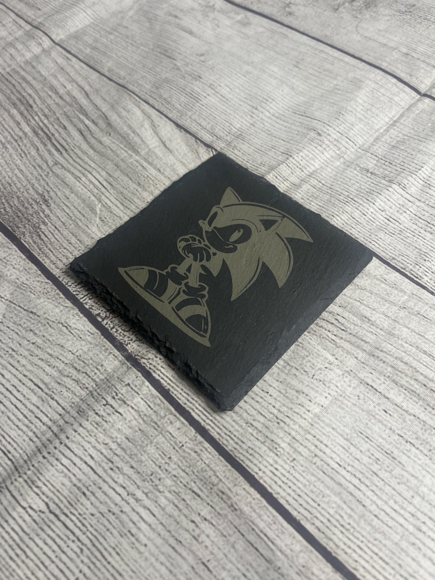 Sonic Laser Engraved Slate Coasters