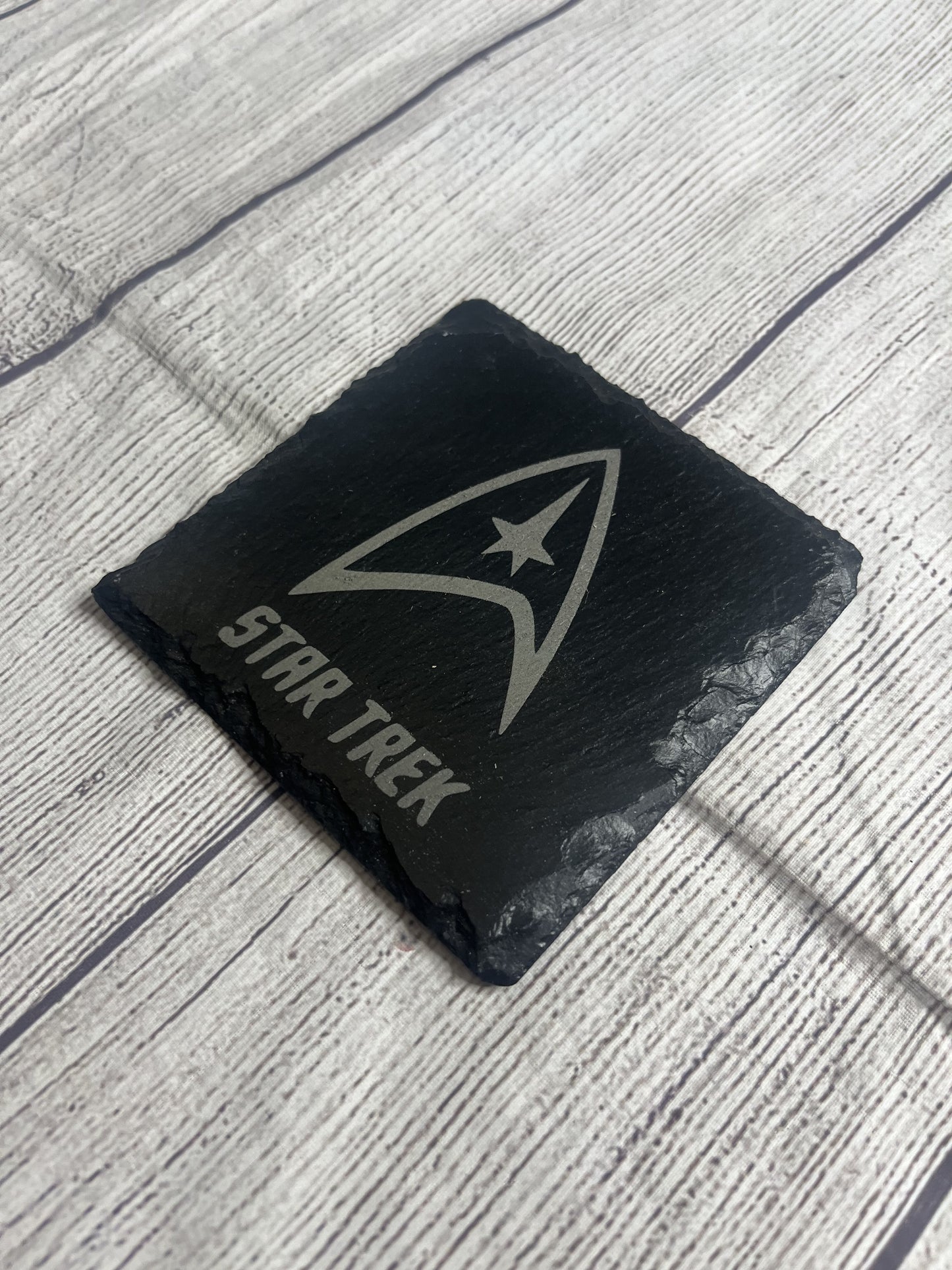 StarTrek Laser Engraved Slate Coasters