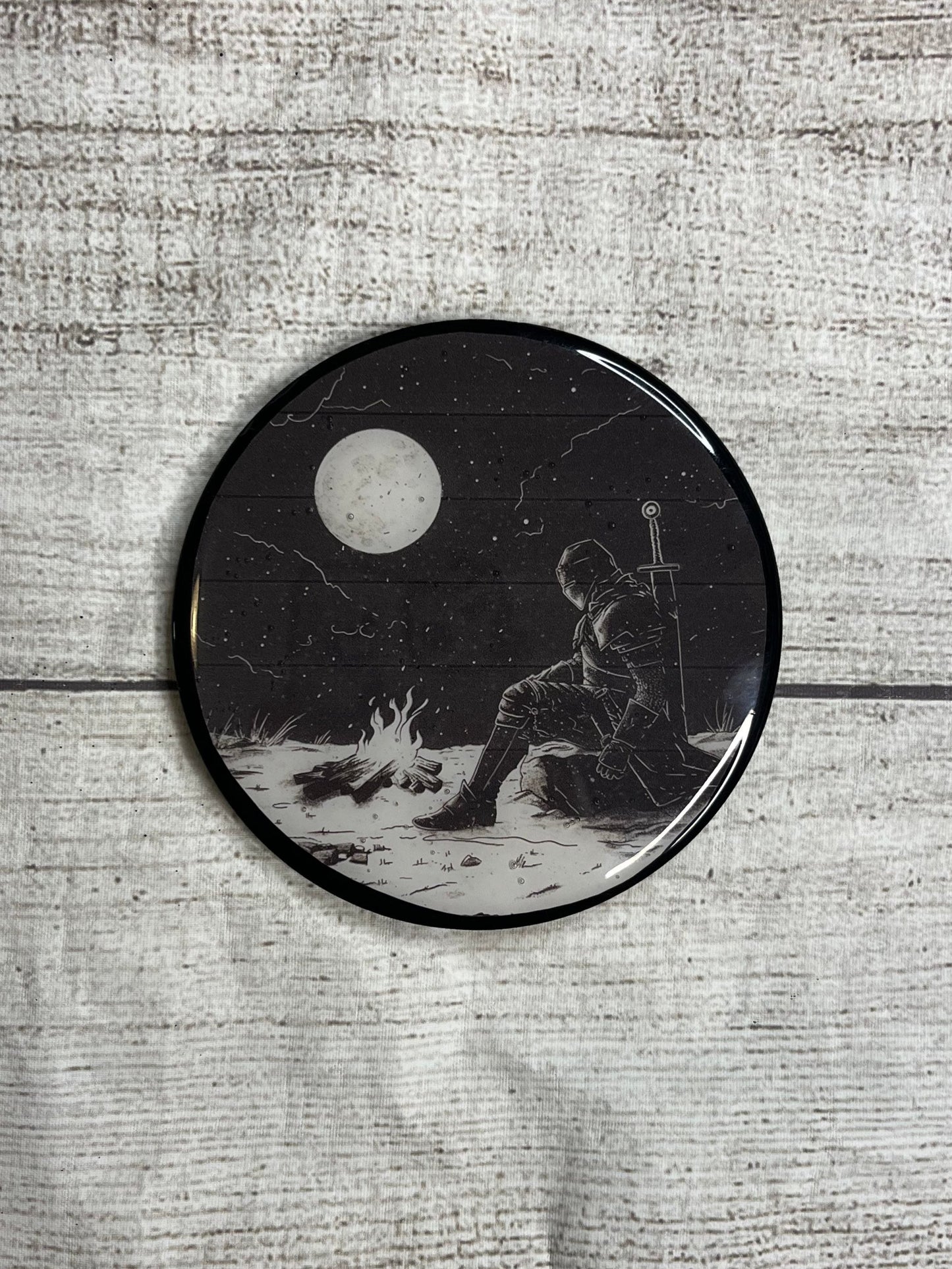 Campfire Knight Epoxy Resin Wood Coasters