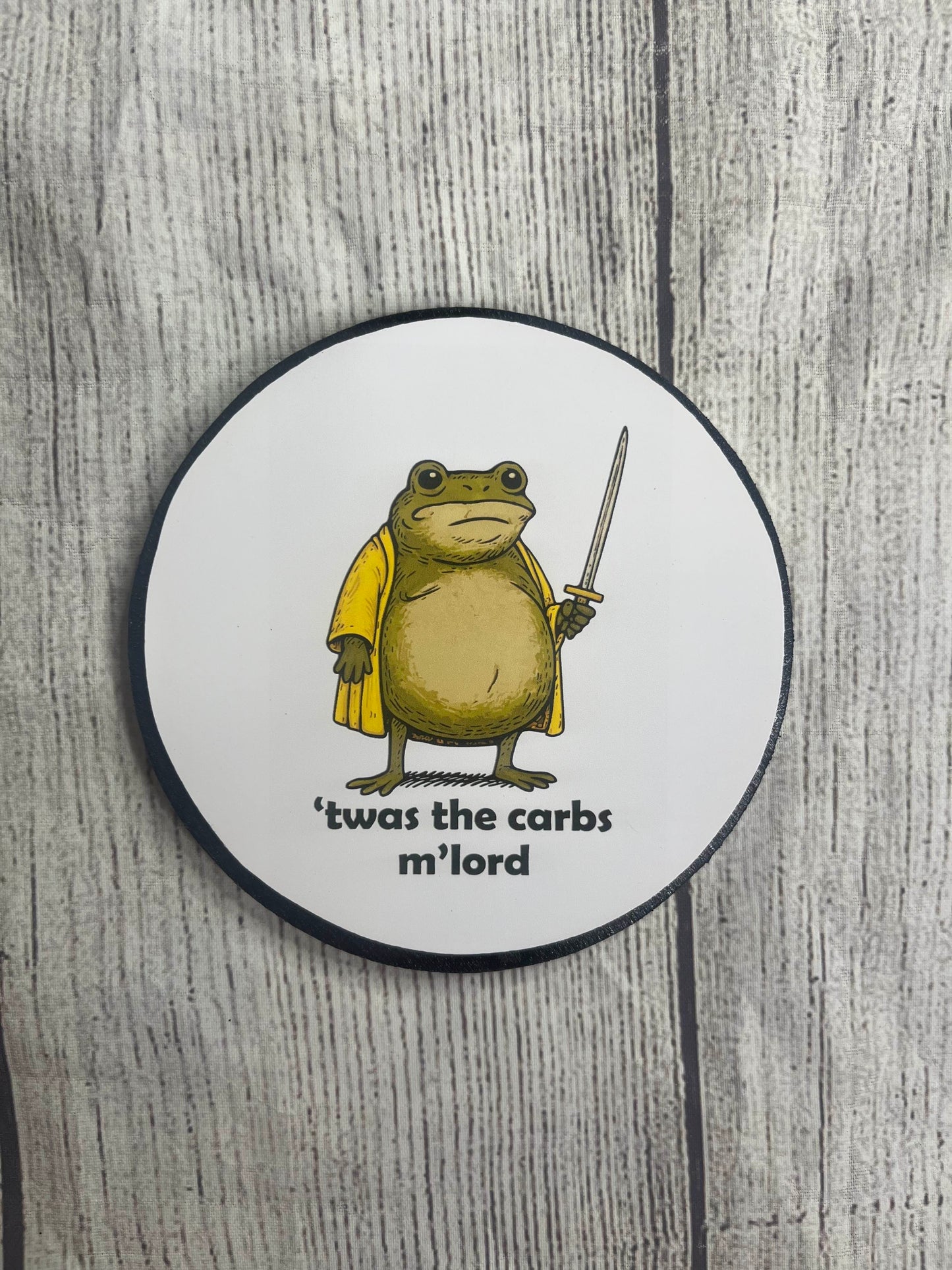 Twas the Carbs M'lord Frog Epoxy Resin Wood Coasters