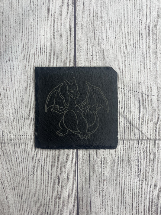Charizard Laser Engraved Slate Coasters