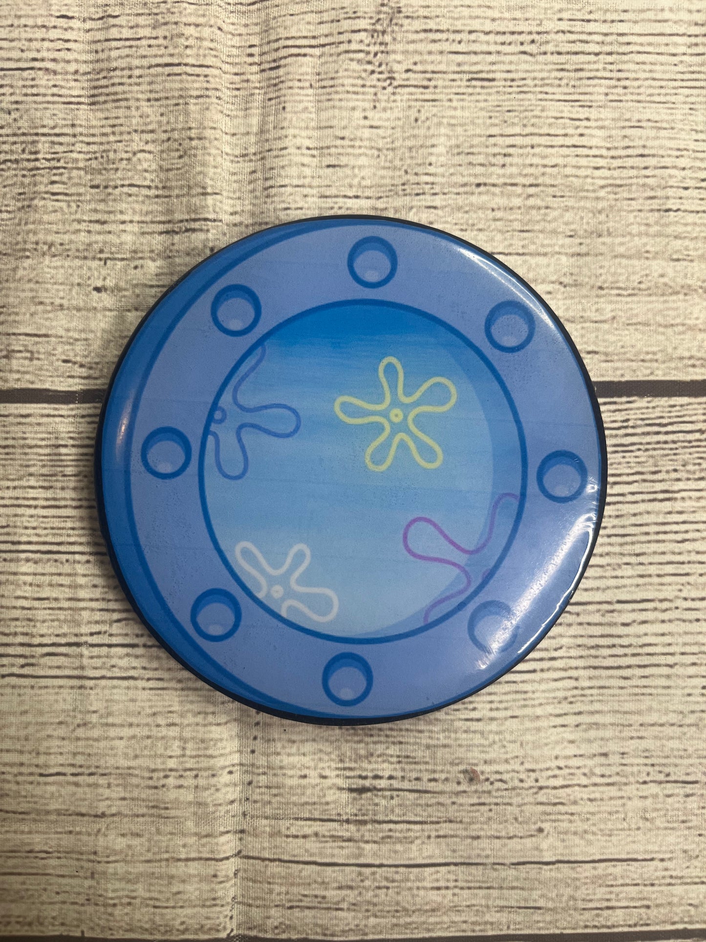 Cartoon Porthole Epoxy Resin Wood Coasters