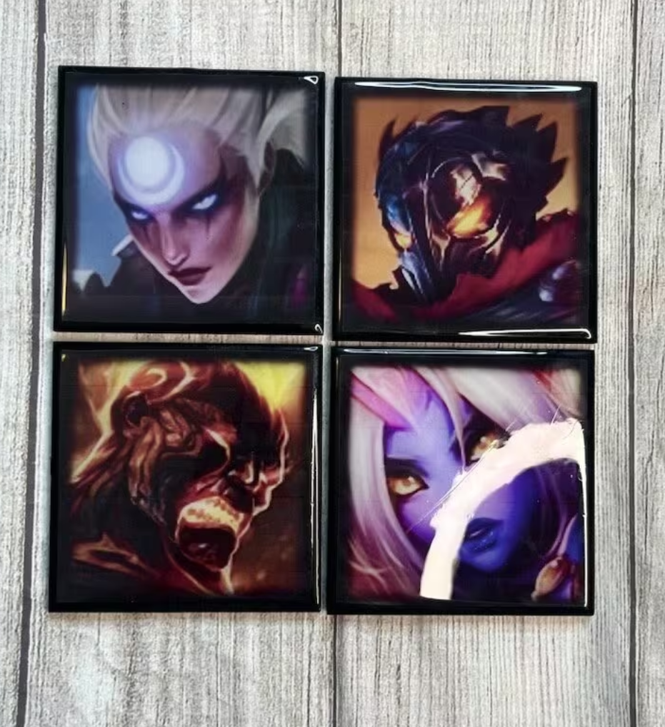 League of Legends Epoxy Resin Wood Coasters