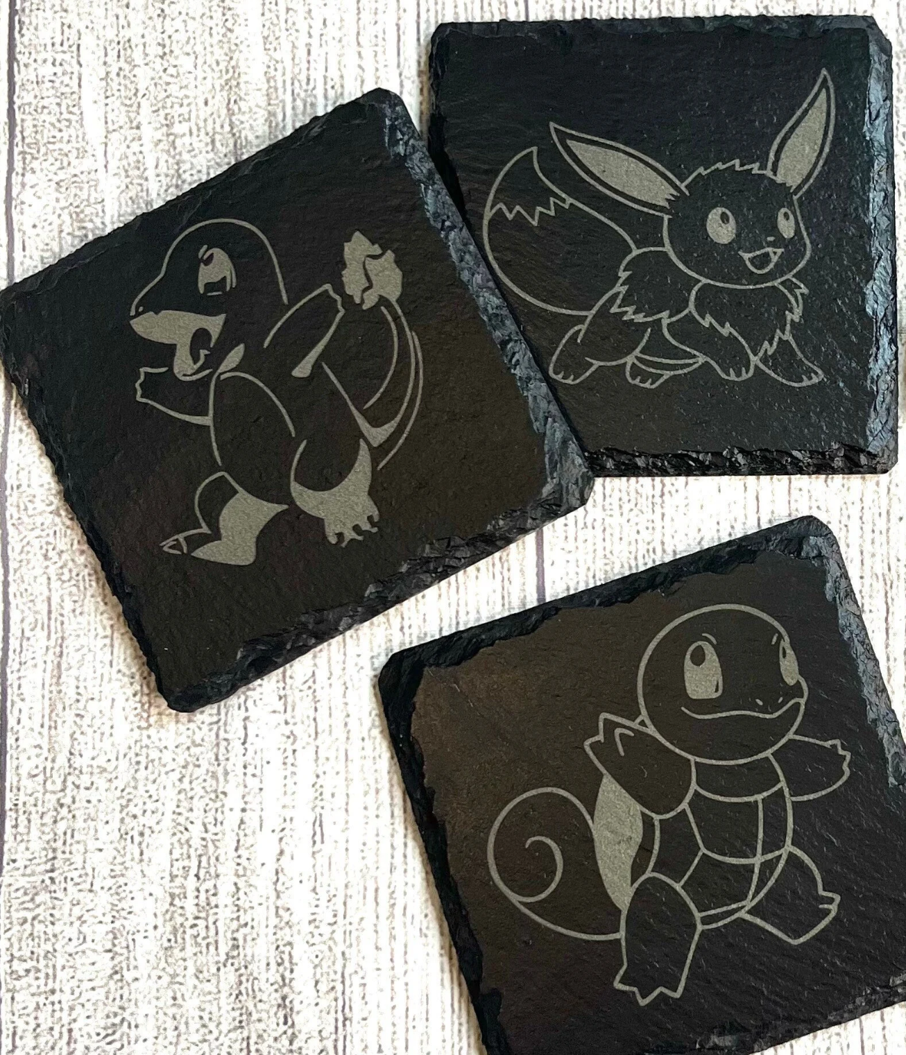 PKMN Laser Engraved Slate Coasters