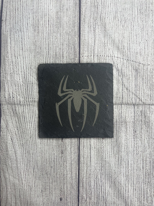 Spider Laser Engraved Slate Coasters