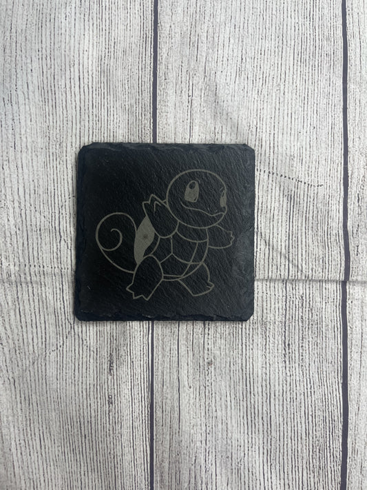 Squirtle Laser Engraved Slate Coasters