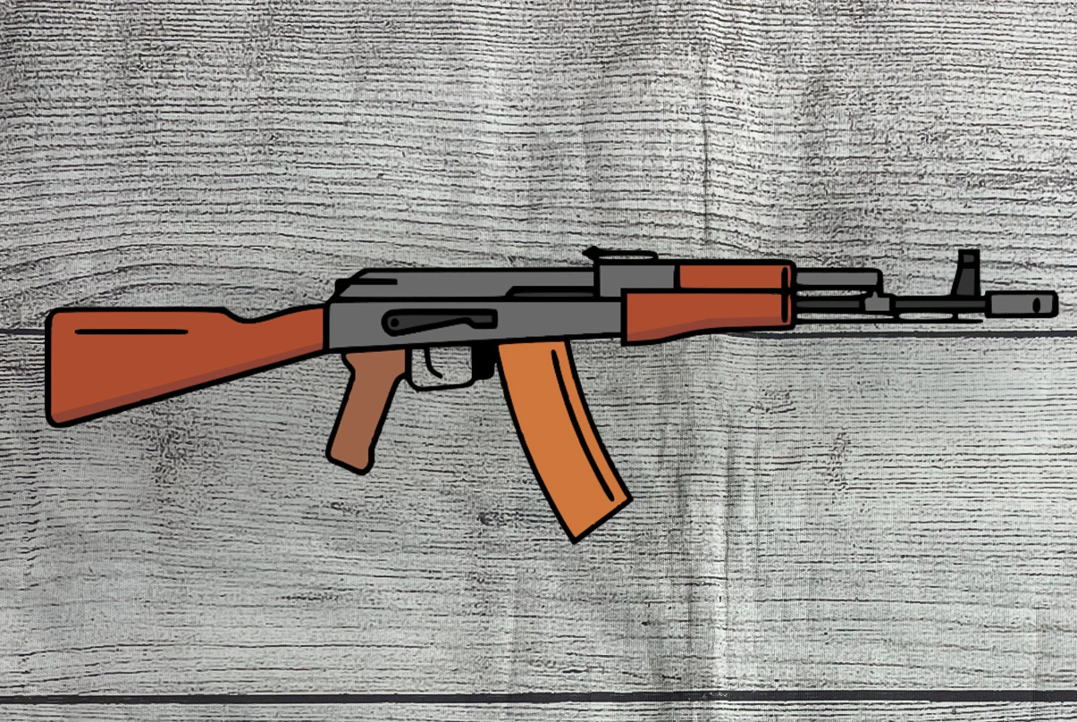 AK-74 Rifle Solid Wood Sign Wall Art