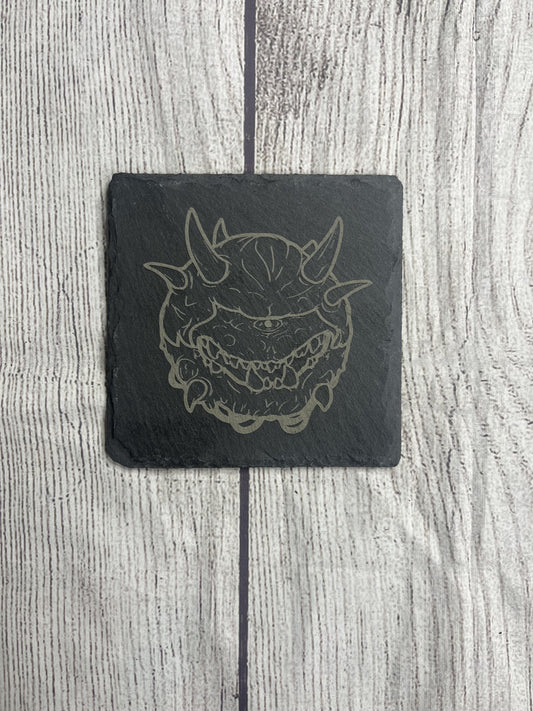 Cacodemon Laser Engraved Slate Coasters