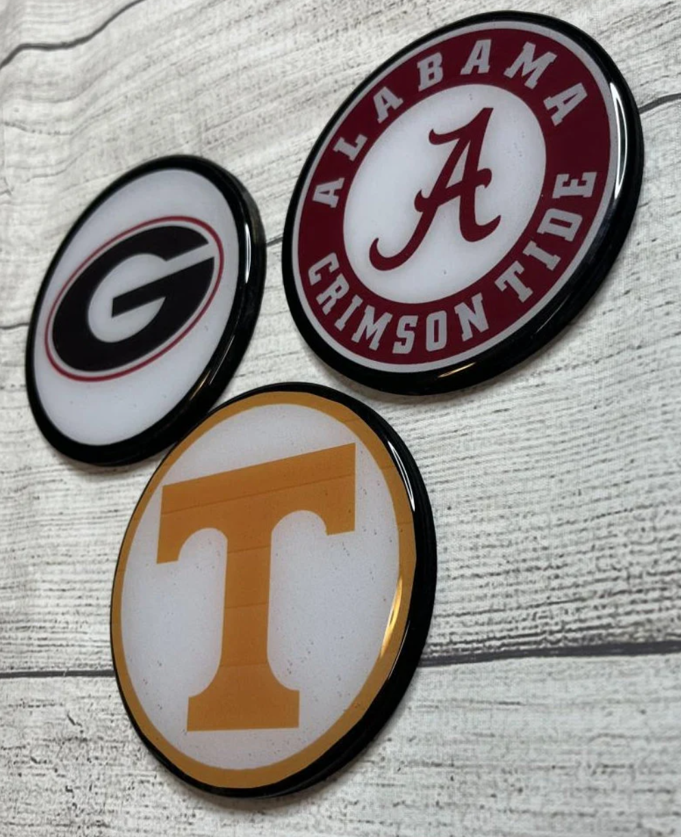 College Football Epoxy Resin Wood Coasters