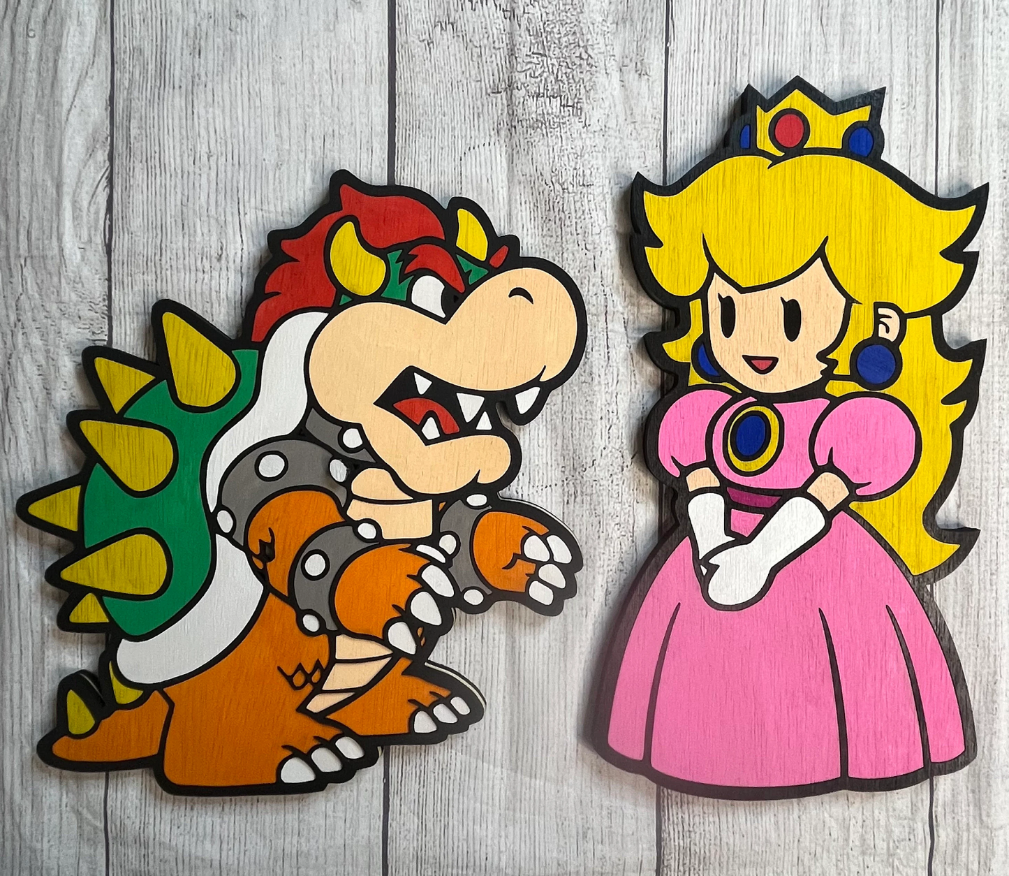 Custom Videogame Characters Solid Wood Sign Wall Art